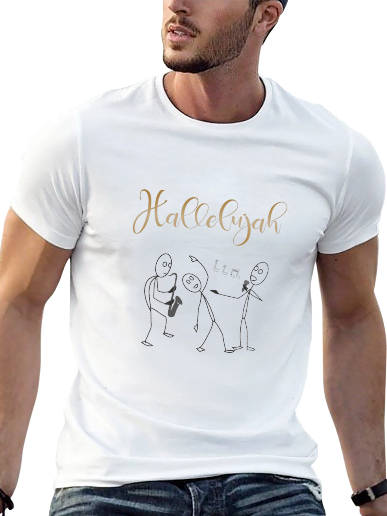 Hallelujah Stick Figure Band Tee