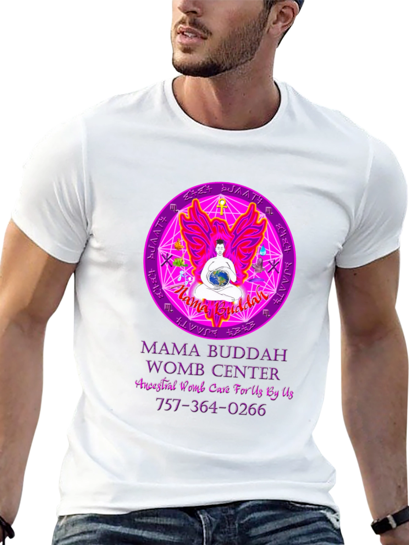 Mama Buddah Womb Center Graphic T-Shirt