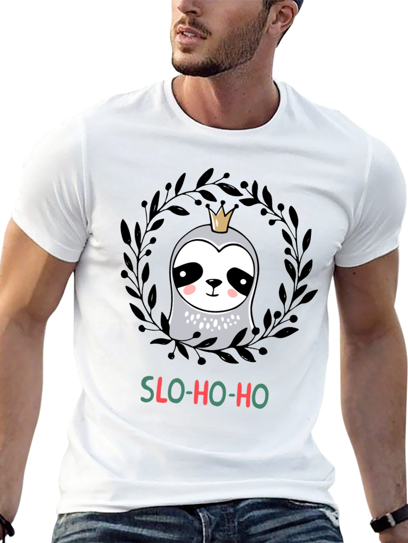 Slo-Ho-Ho Sloth Christmas T-Shirt