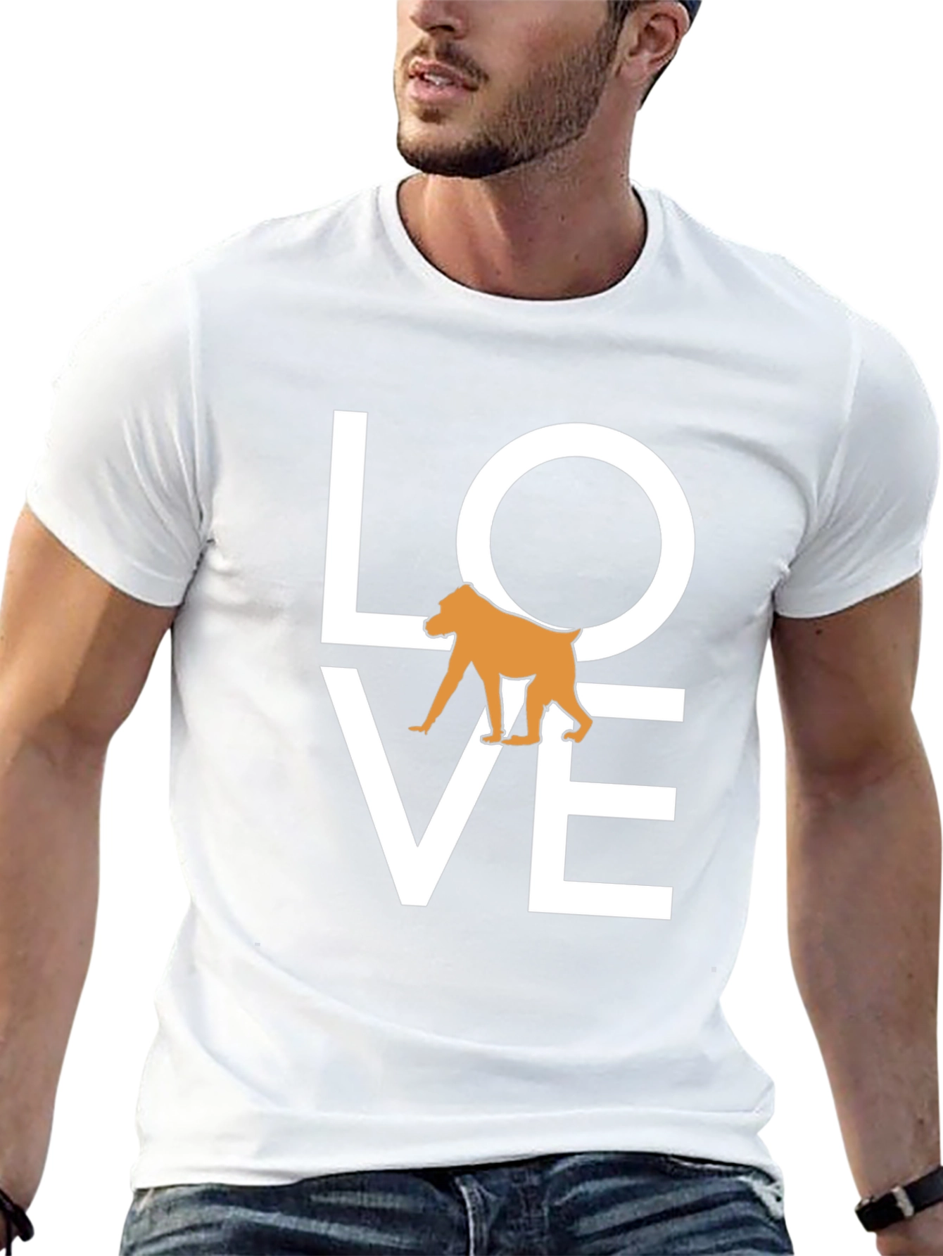 Love Baboon Graphic Tee - Black Cotton T-Shirt