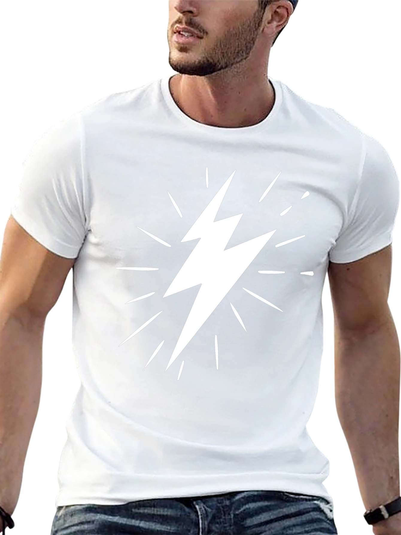 Lightning Bolt Graphic Tee - Classic Black T-Shirt