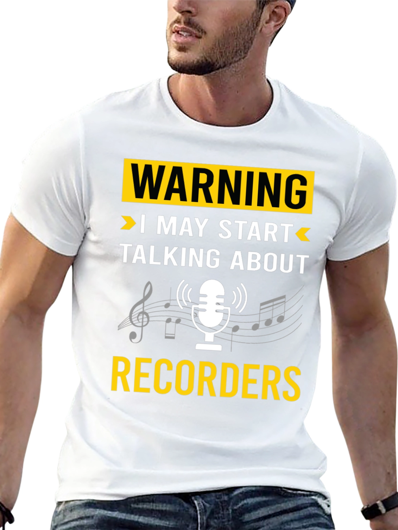 Warning Recorder T-Shirt: Music Lovers Tee