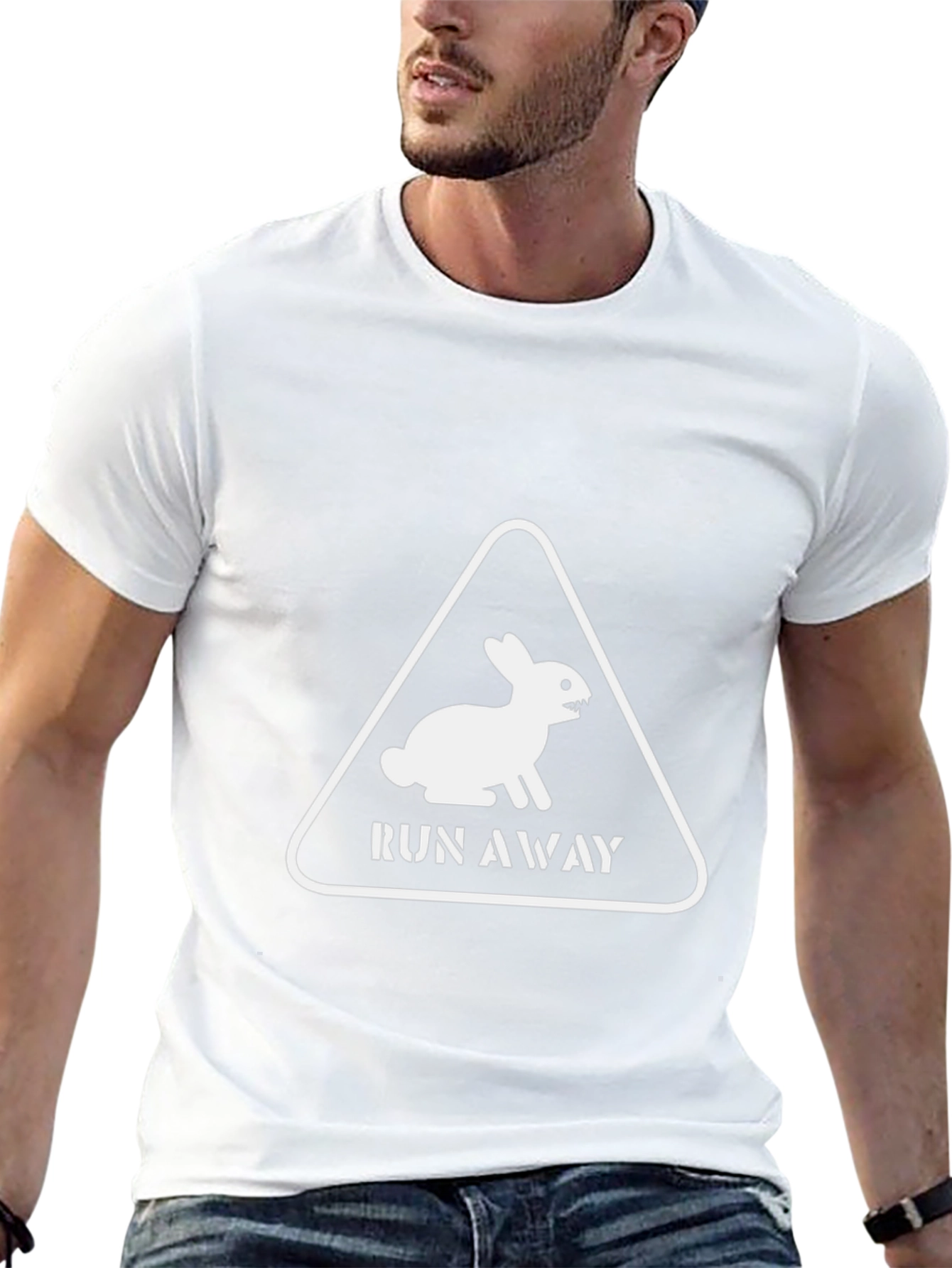 Run Away Rabbit Mens Black Graphic Tee