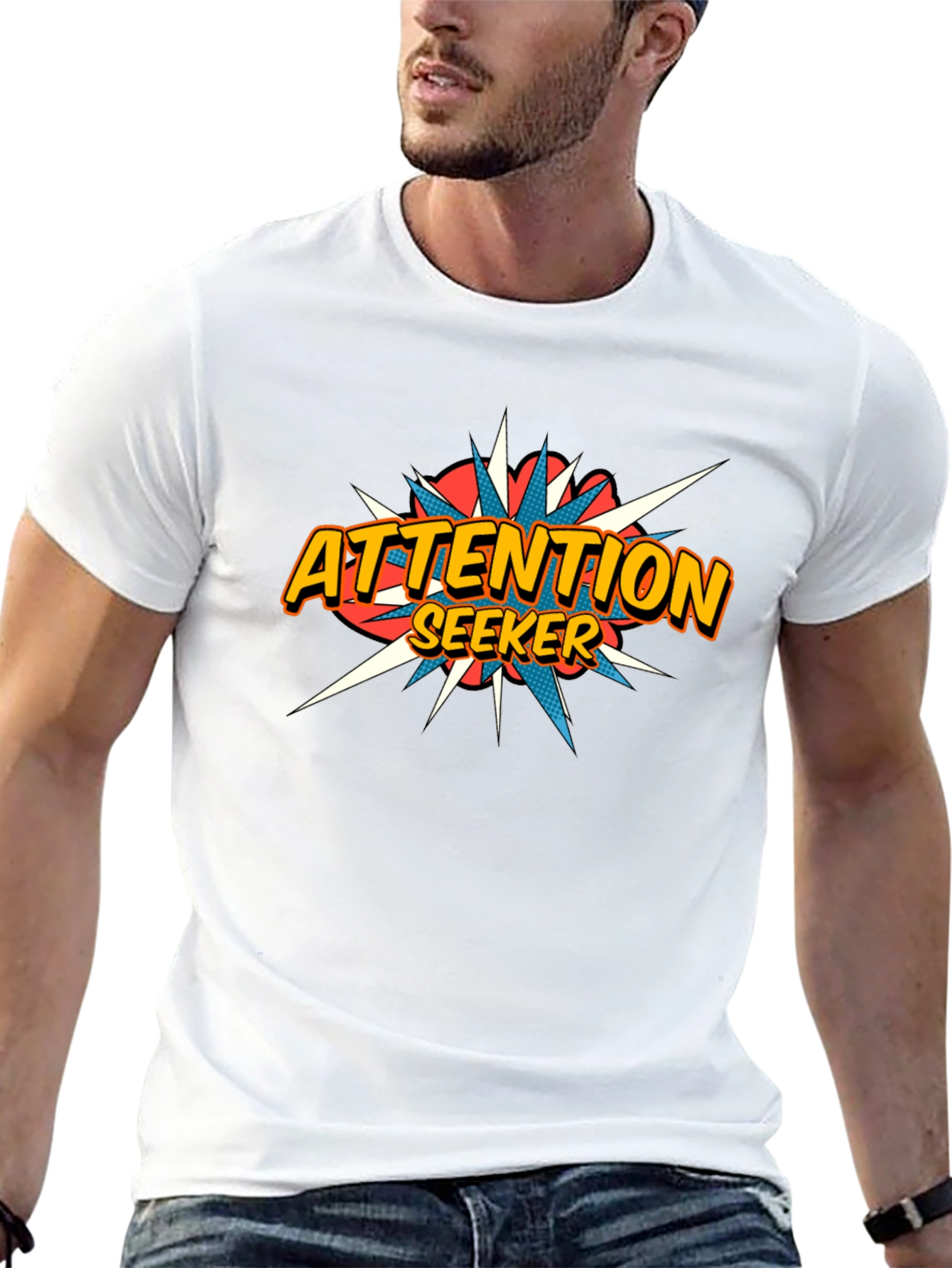 Attention Seeker Graphic Tee - Black Cotton T-Shirt