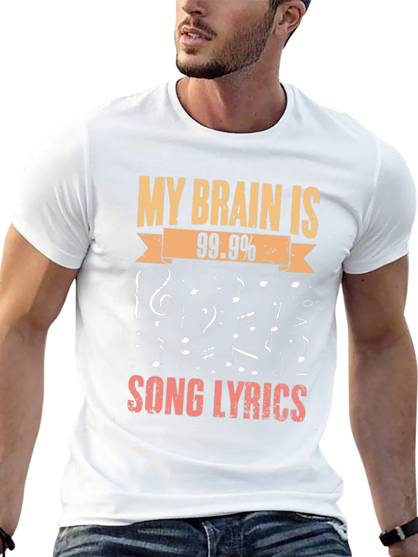 Music Lover T-Shirt: My Brain is 99.9% Song Lyrics