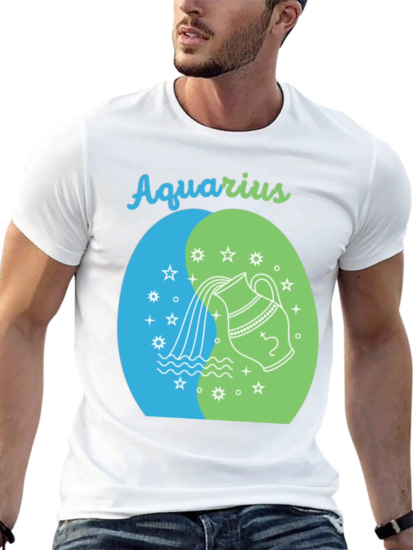 Aquarius Zodiac Black Graphic Tee