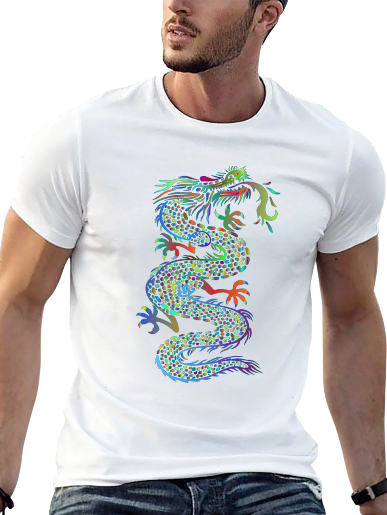 Dragon Graphic Print Black T-Shirt