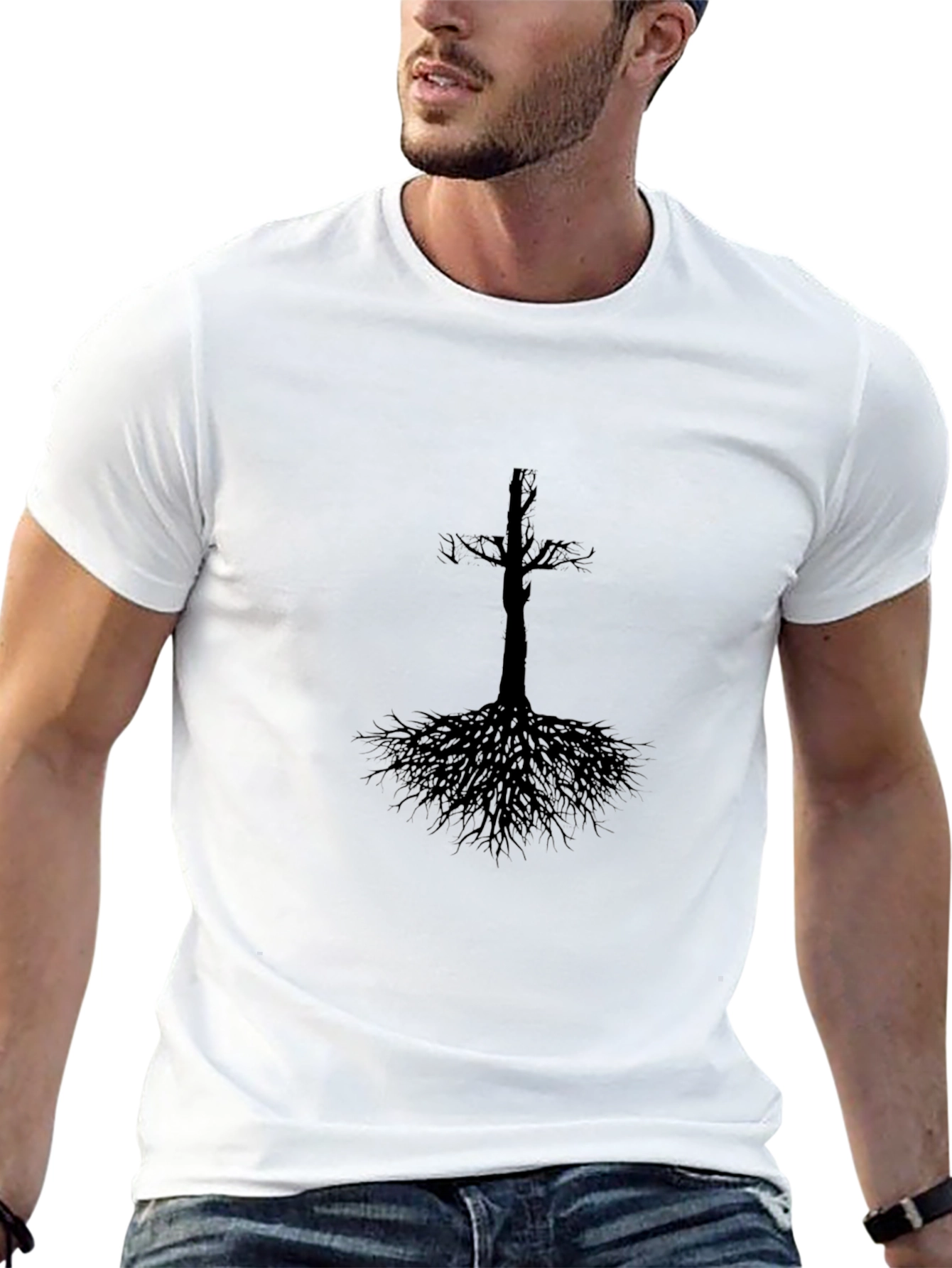 Gothic Tree Roots T-Shirt - Black Graphic Tee