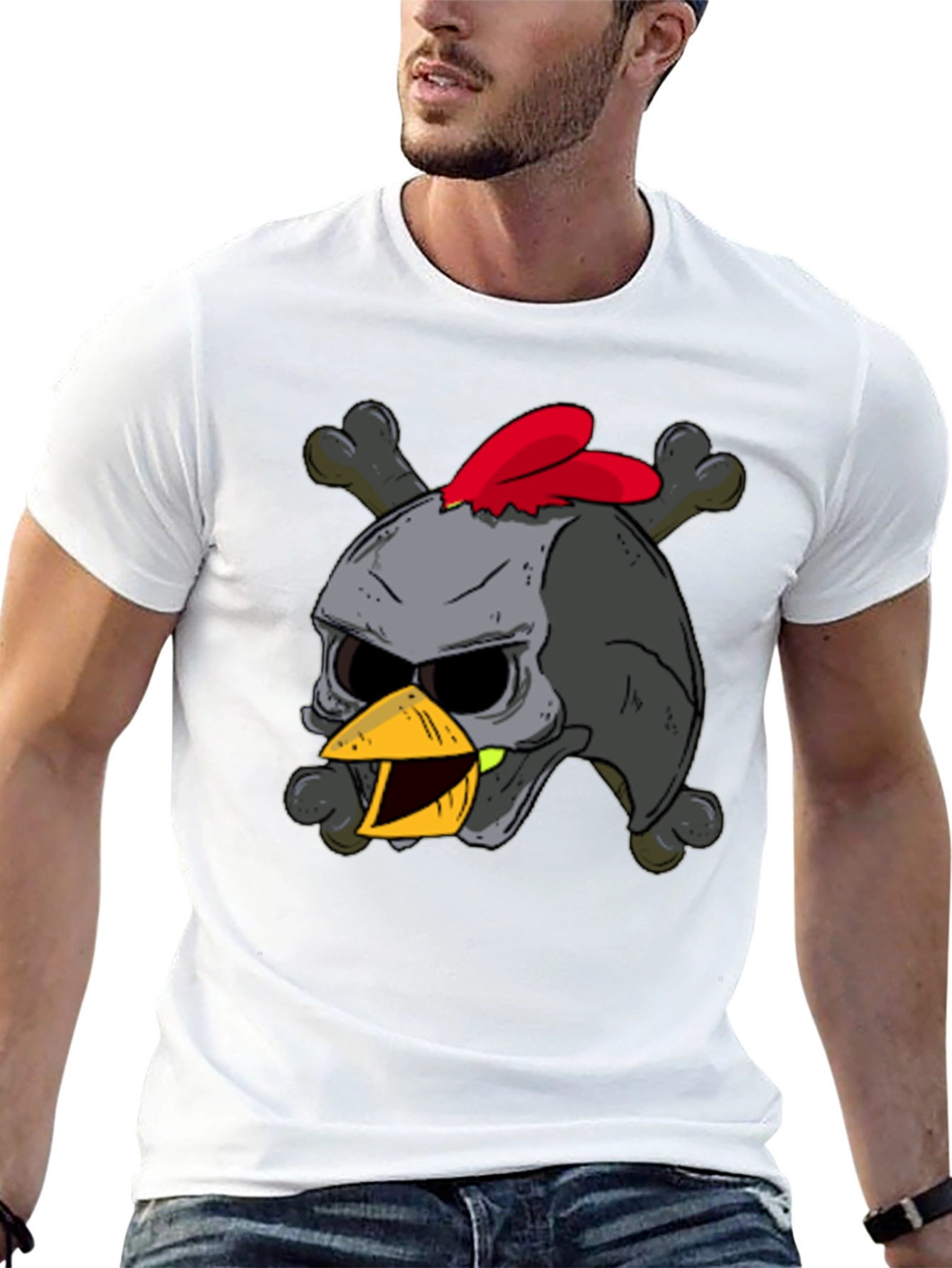 Skull Chicken Graphic T-Shirt - Dark Humor Tee