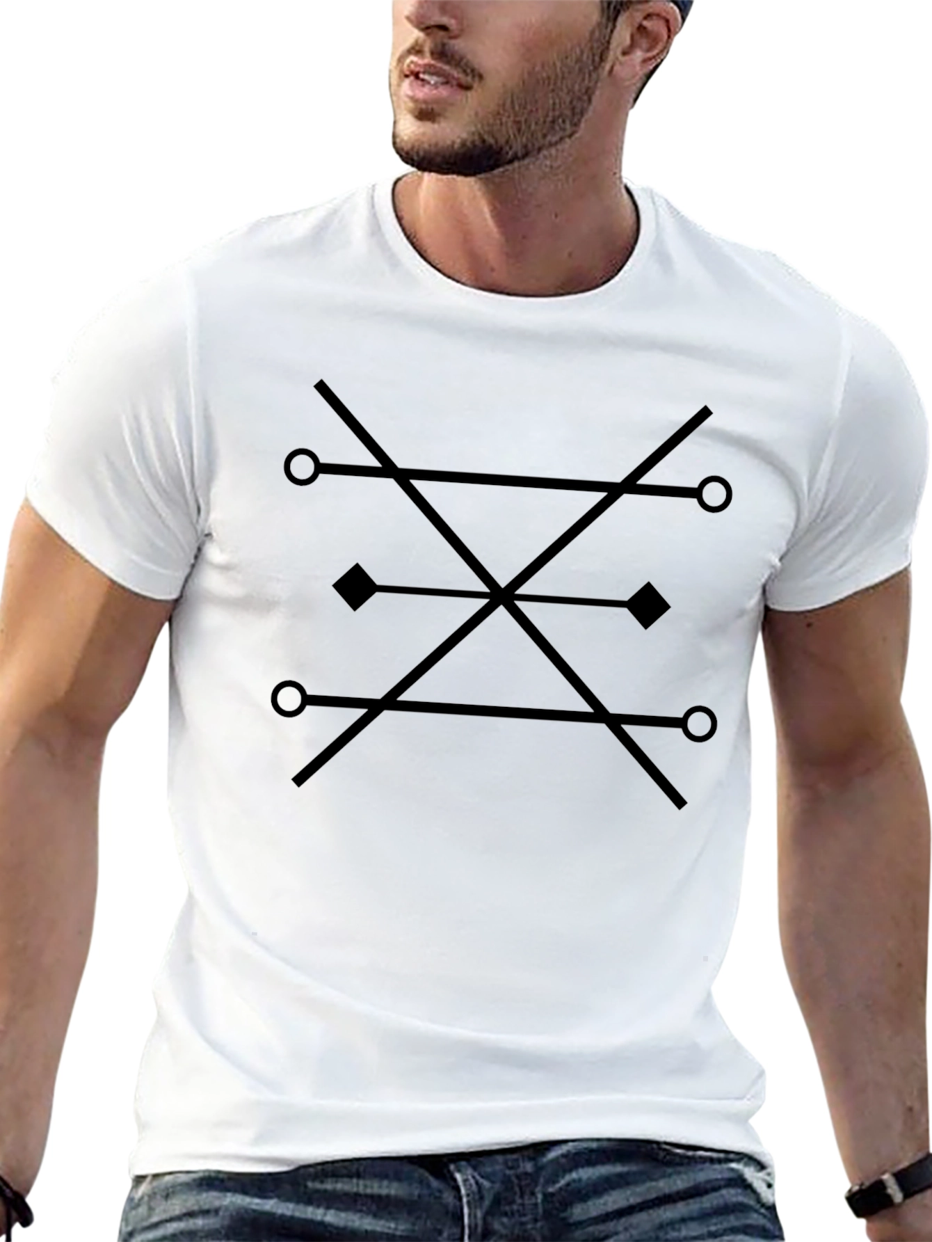 Geometric Pattern Black T-Shirt