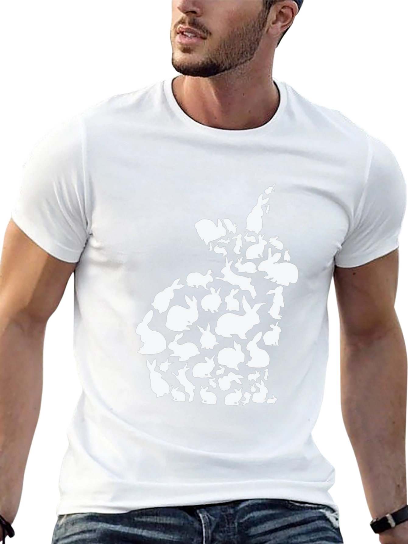 Bunny Rabbit Silhouette T-Shirt - Easter Cute Tee
