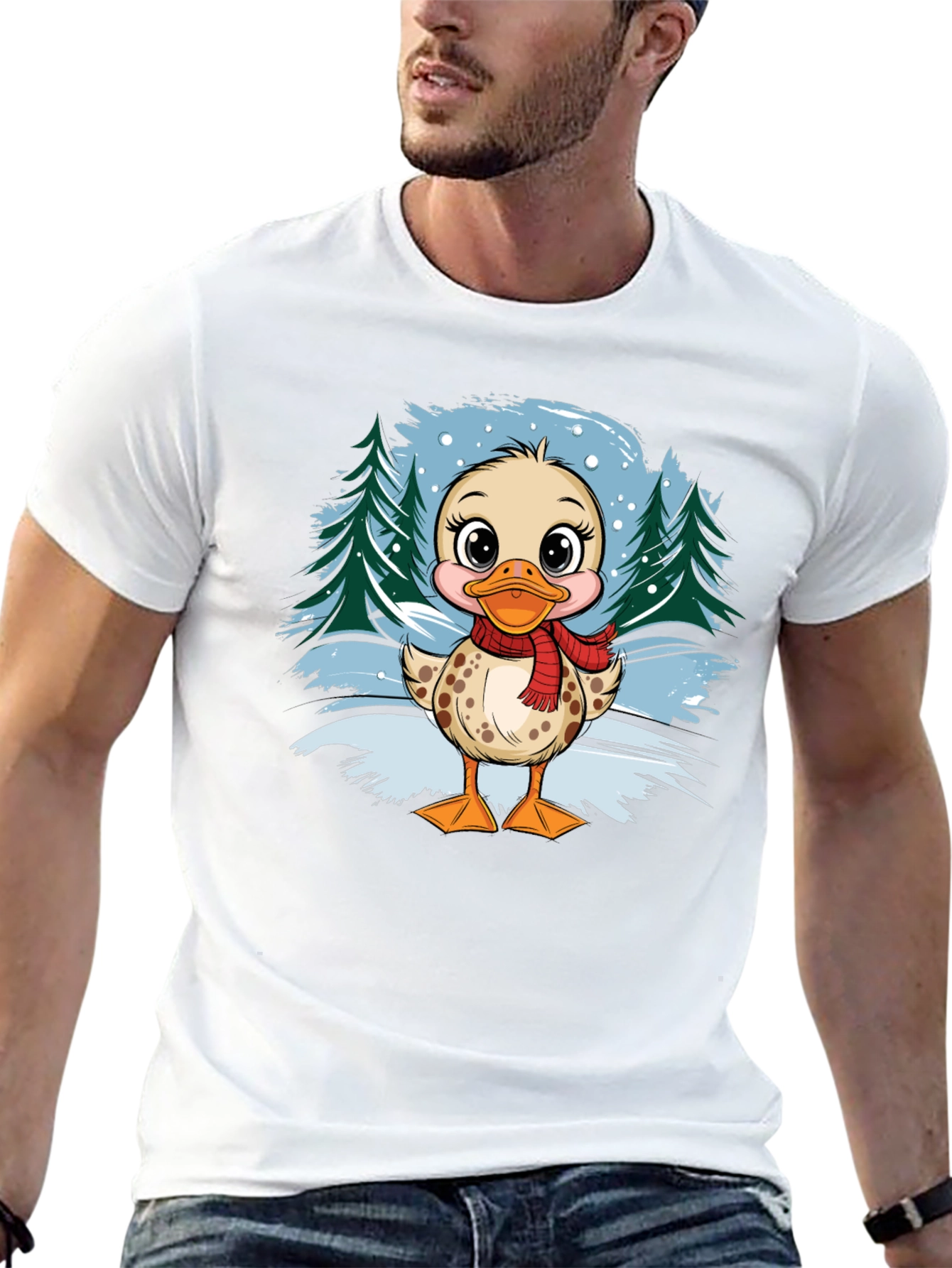 Duckling Winter Scene Graphic Tee