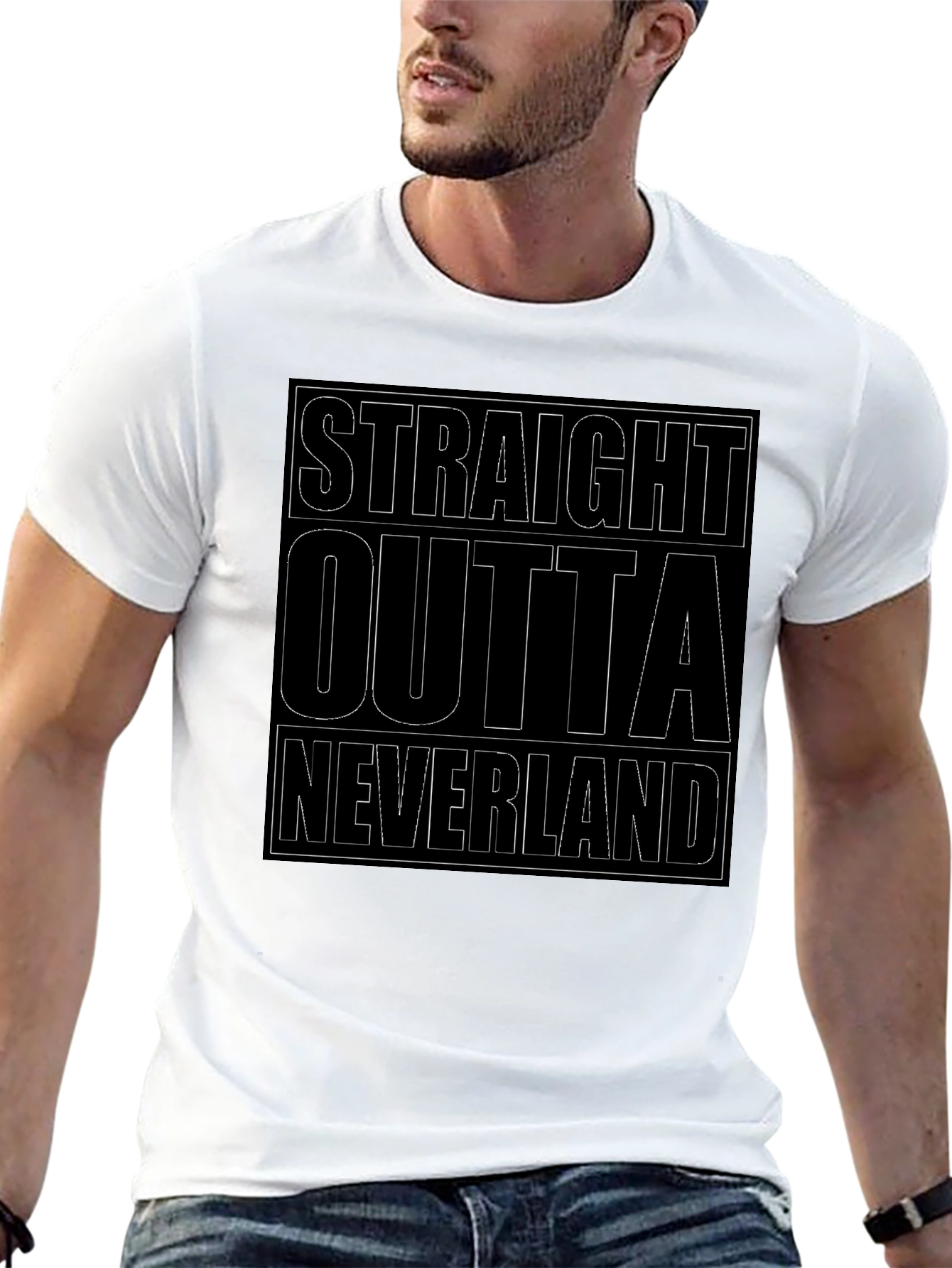 Straight Outta Neverland Black T-Shirt