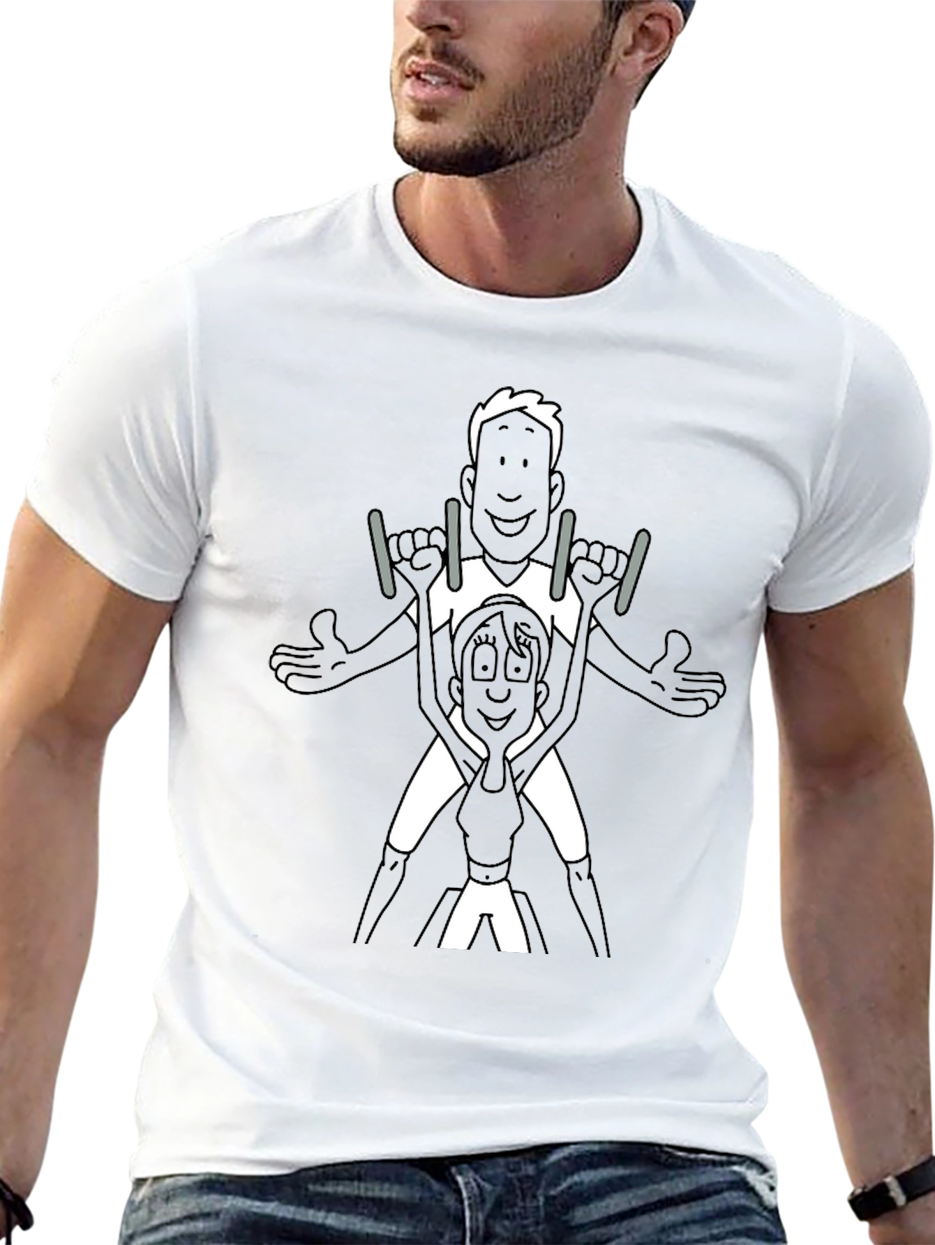 Gymnastics Tee: Funny Cartoon T-Shirt