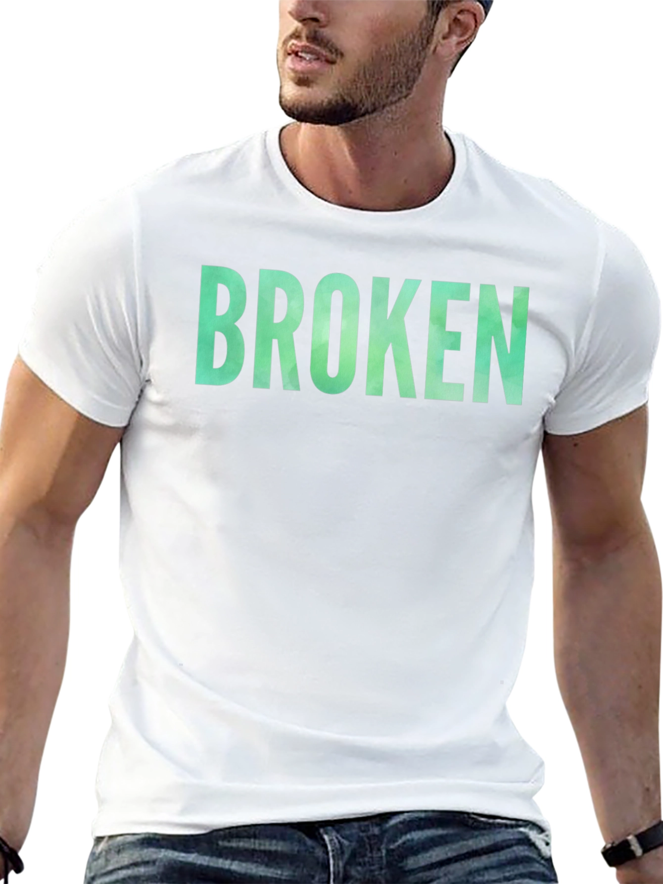 Broken Graphic Tee - Casual Black T-Shirt