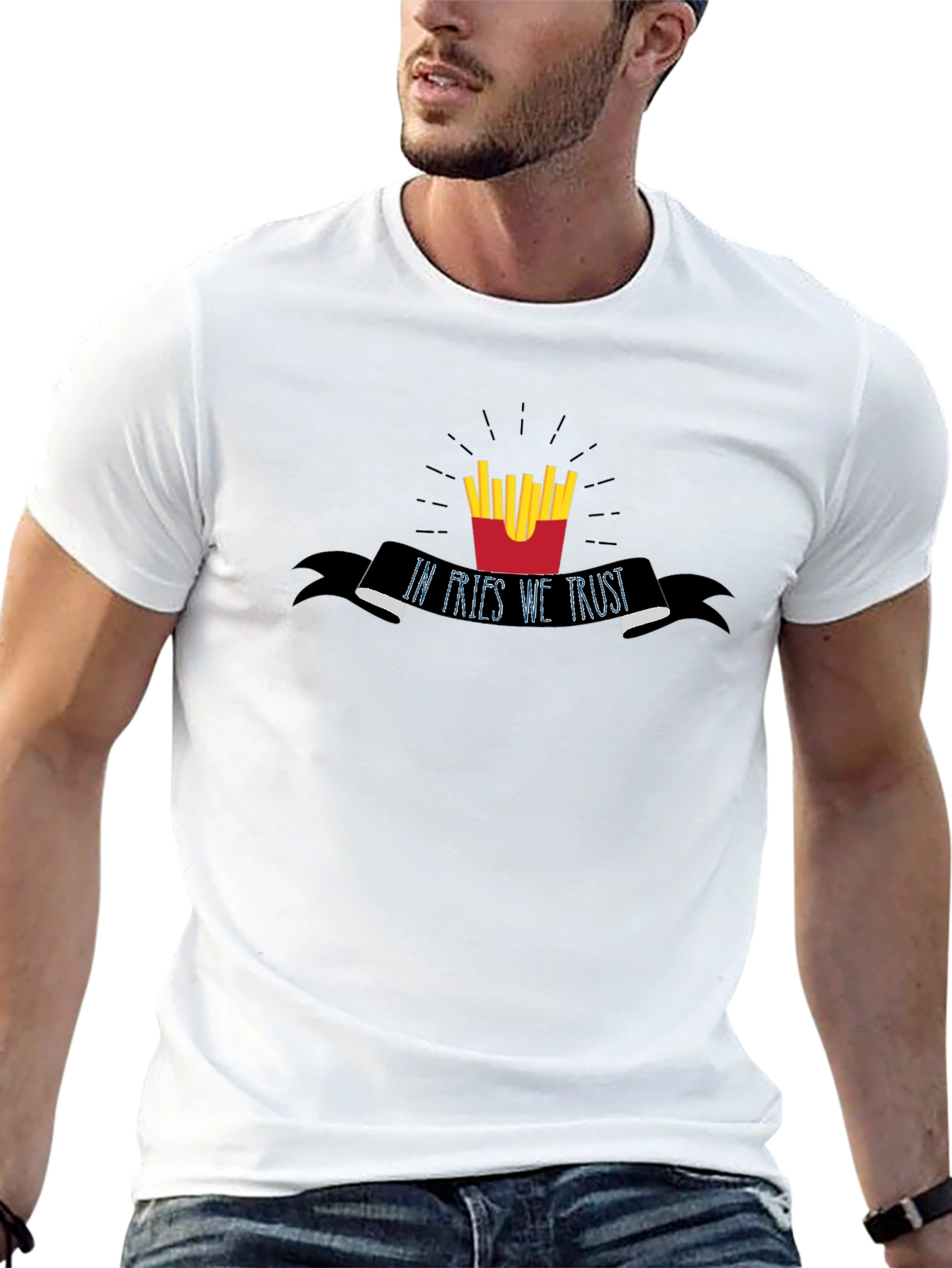 In Fries We Trust - Mens Black Graphic Tee