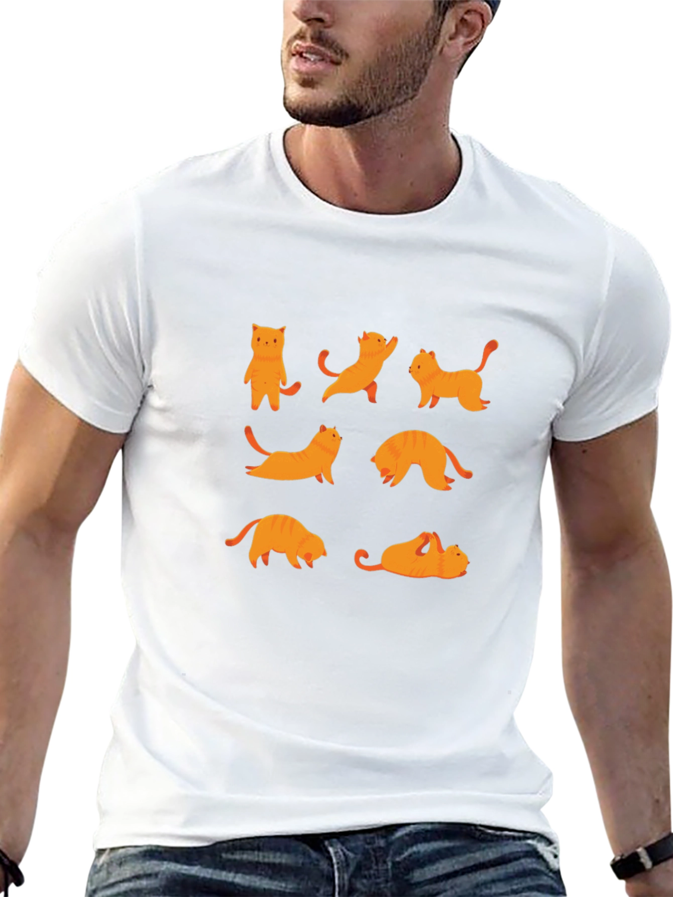 Yoga Cat Graphic Black T-Shirt