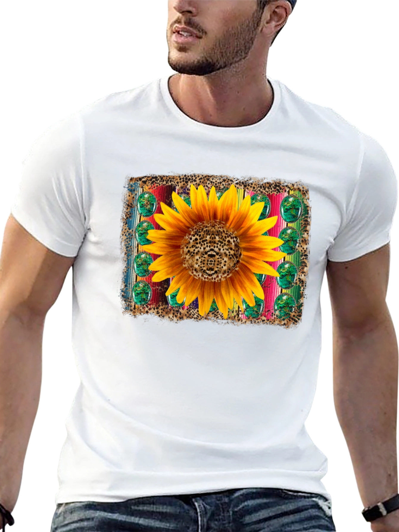 Sunflower Serape Leopard T-Shirt