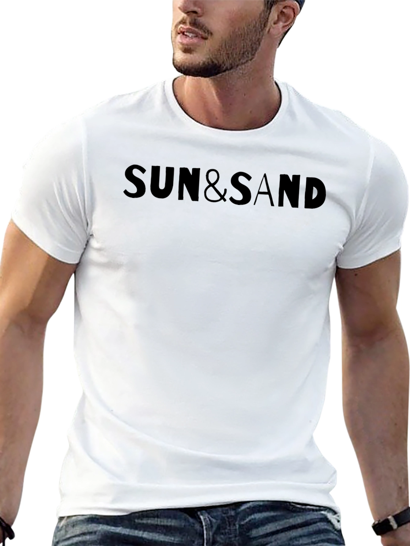 Sun & Sand Black Graphic T-Shirt