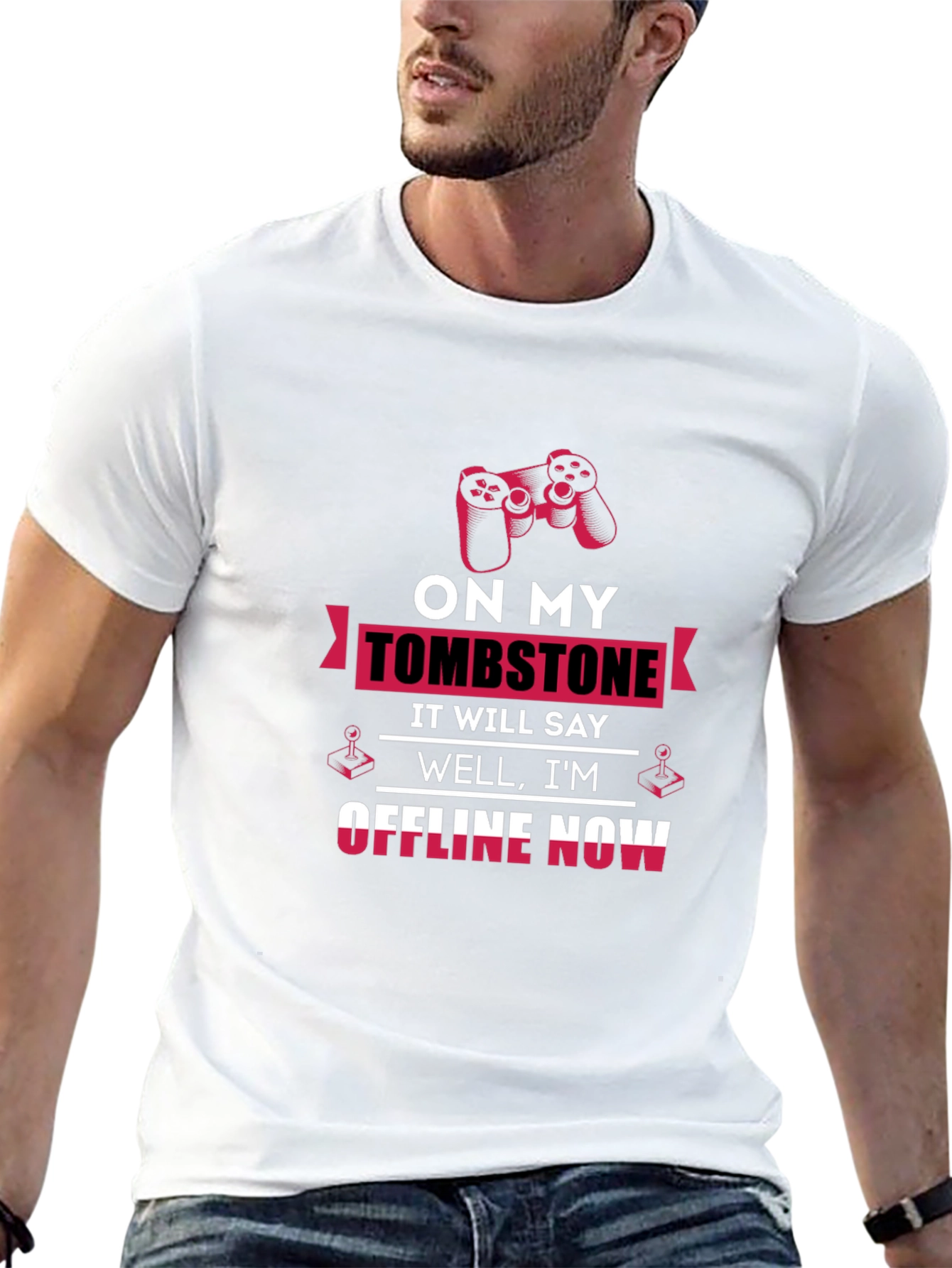 Gamer T-Shirt - On My Tombstone Offline Now