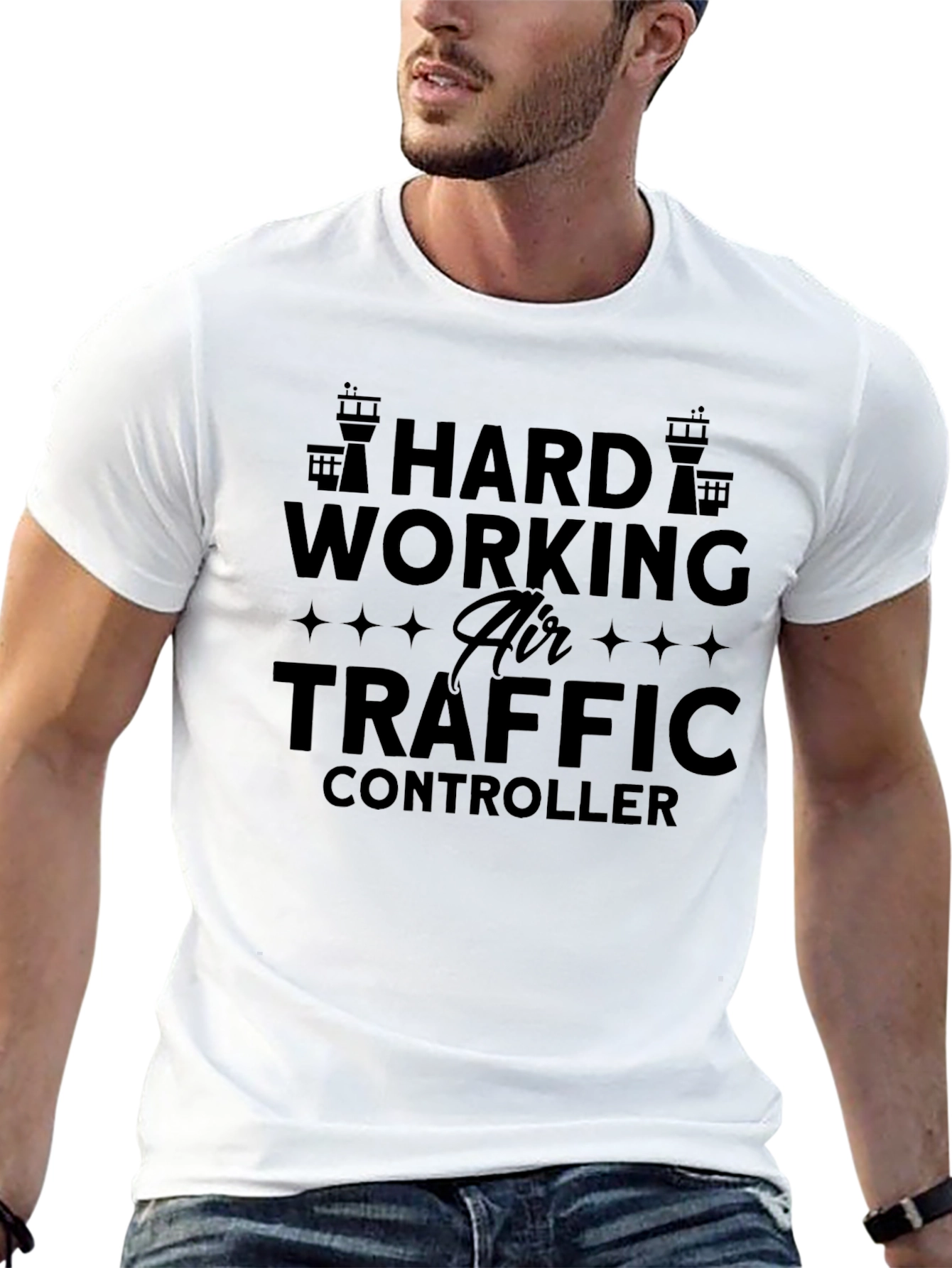 Hard Working Air Traffic Controller Black T-Shirt