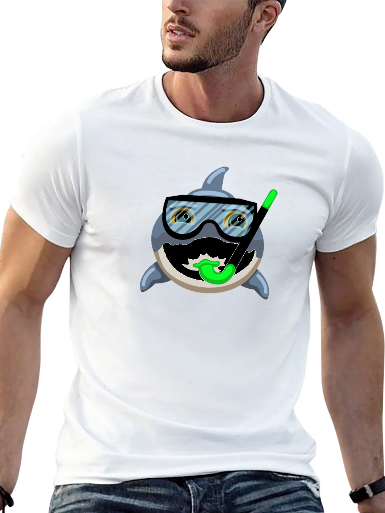 Funny Shark Snorkel T-Shirt - Unique Design