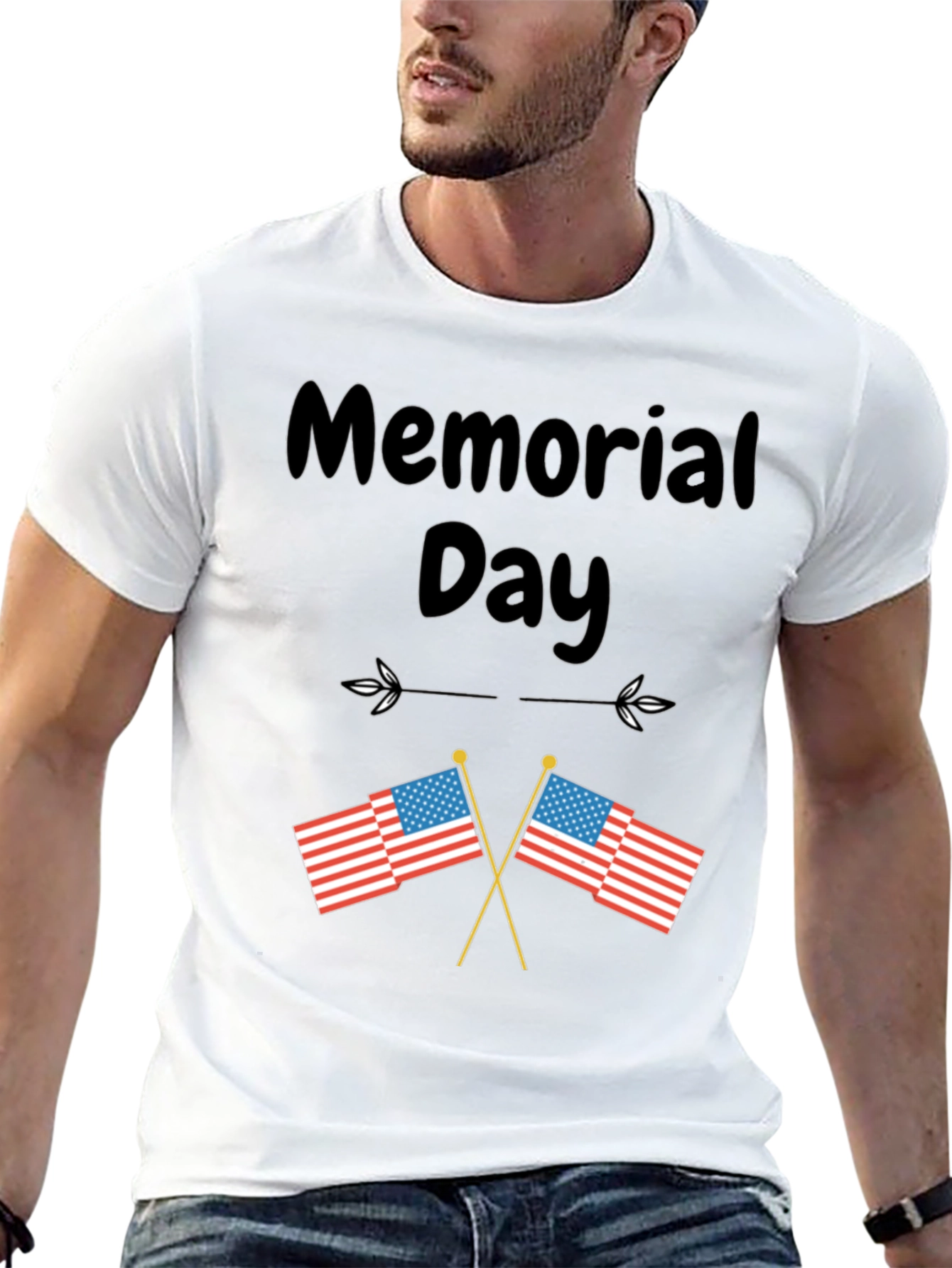 Memorial Day T-Shirt with US Flags
