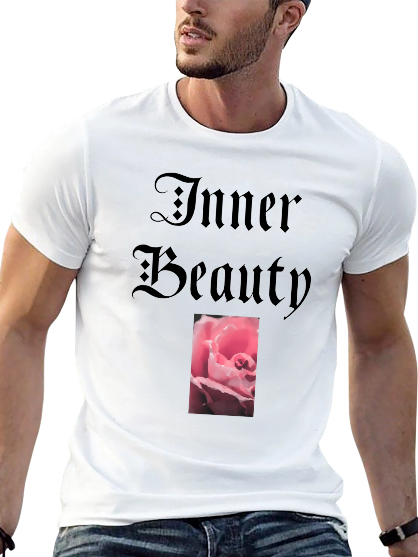 Inner Beauty Rose Graphic Tee - Soft Cotton