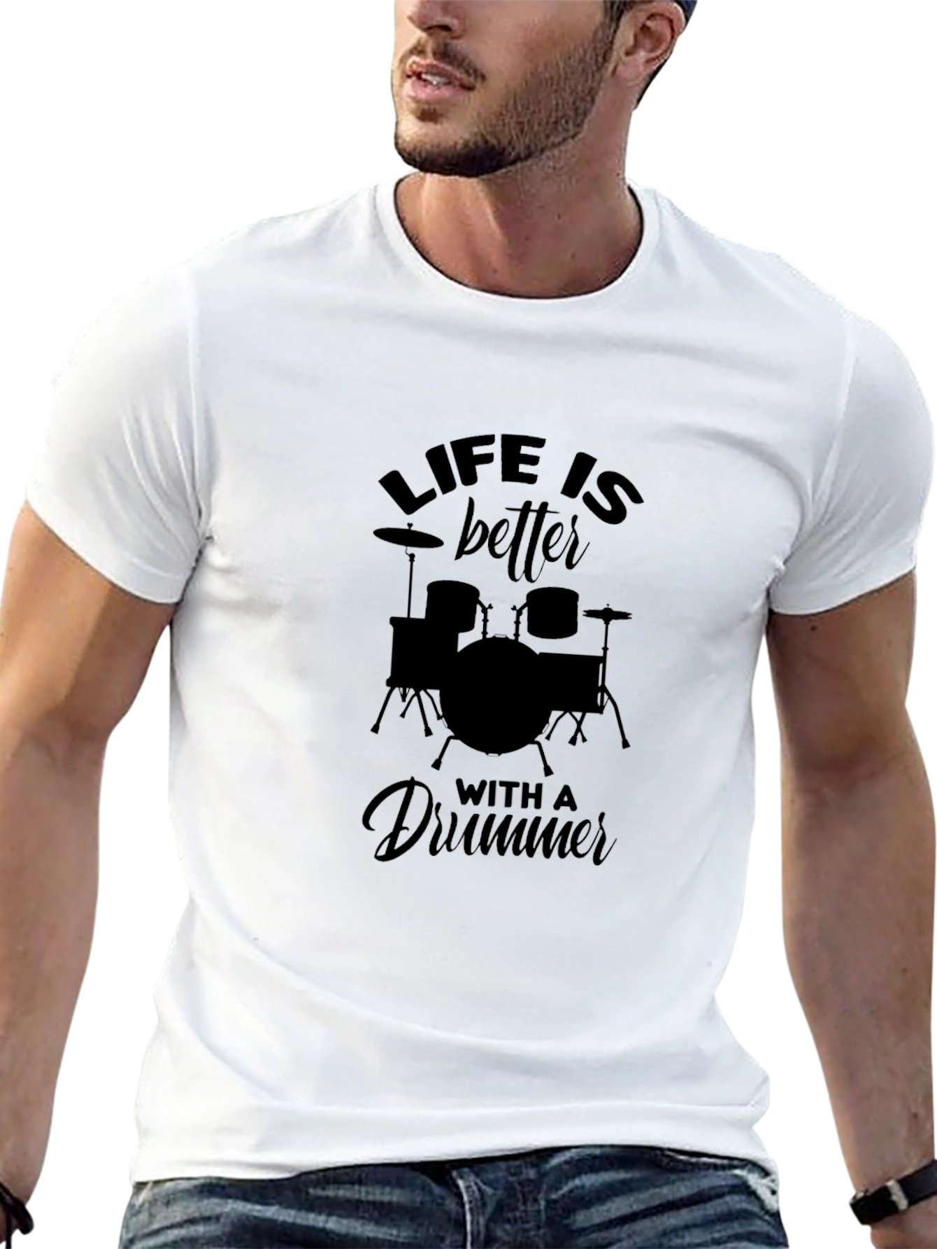 Life is Better with a Drummer Black T-Shirt