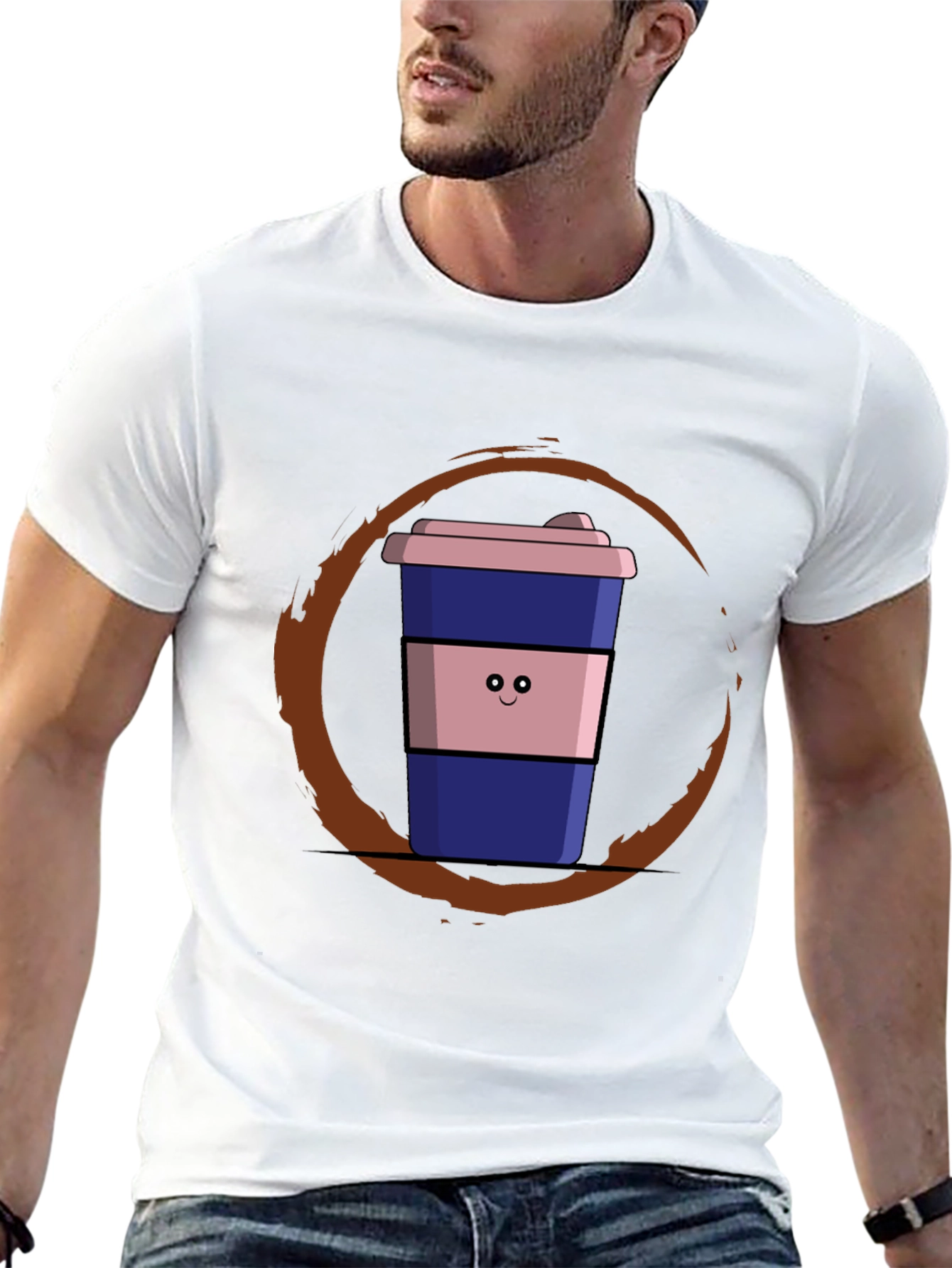 Coffee Cup Graphic Tee - Black