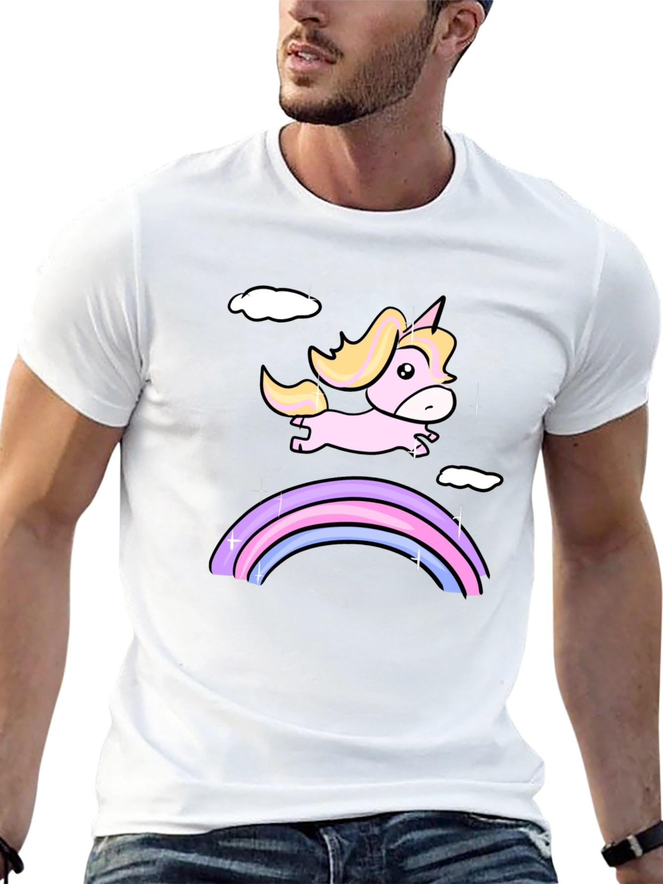 Unicorn Rainbow Black T-Shirt