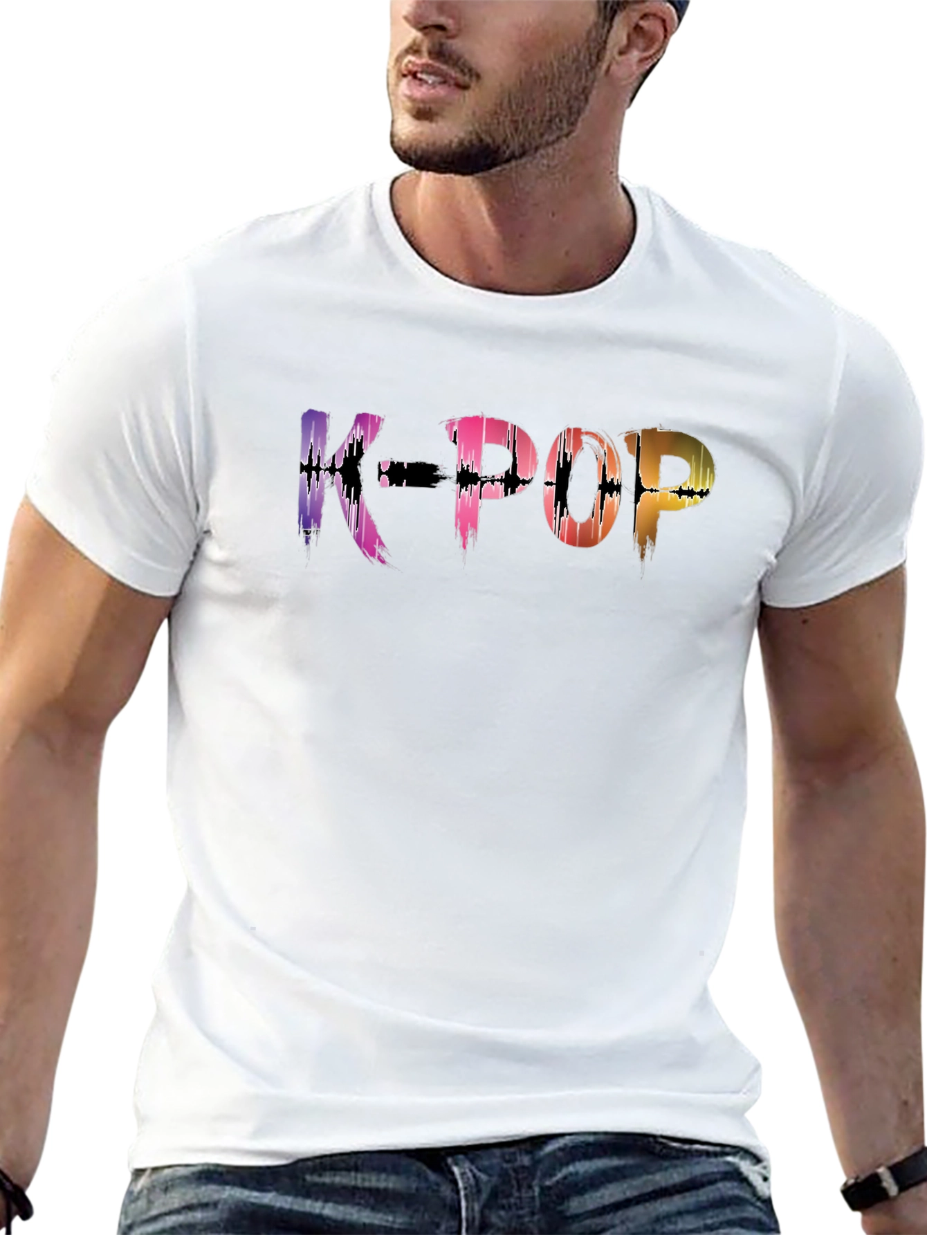 K-Pop Graphic Print Mens T-Shirt