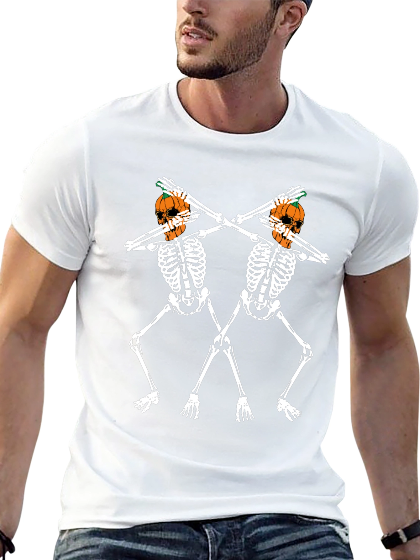 Spooky Season Skeleton Pumpkin T-Shirt