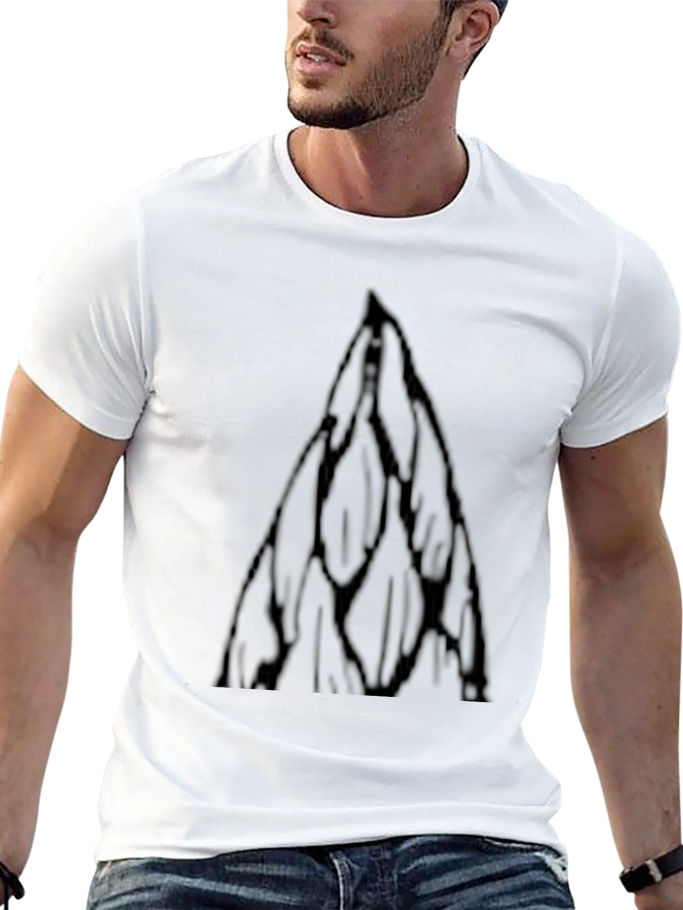 Geometric Peak Black T-Shirt