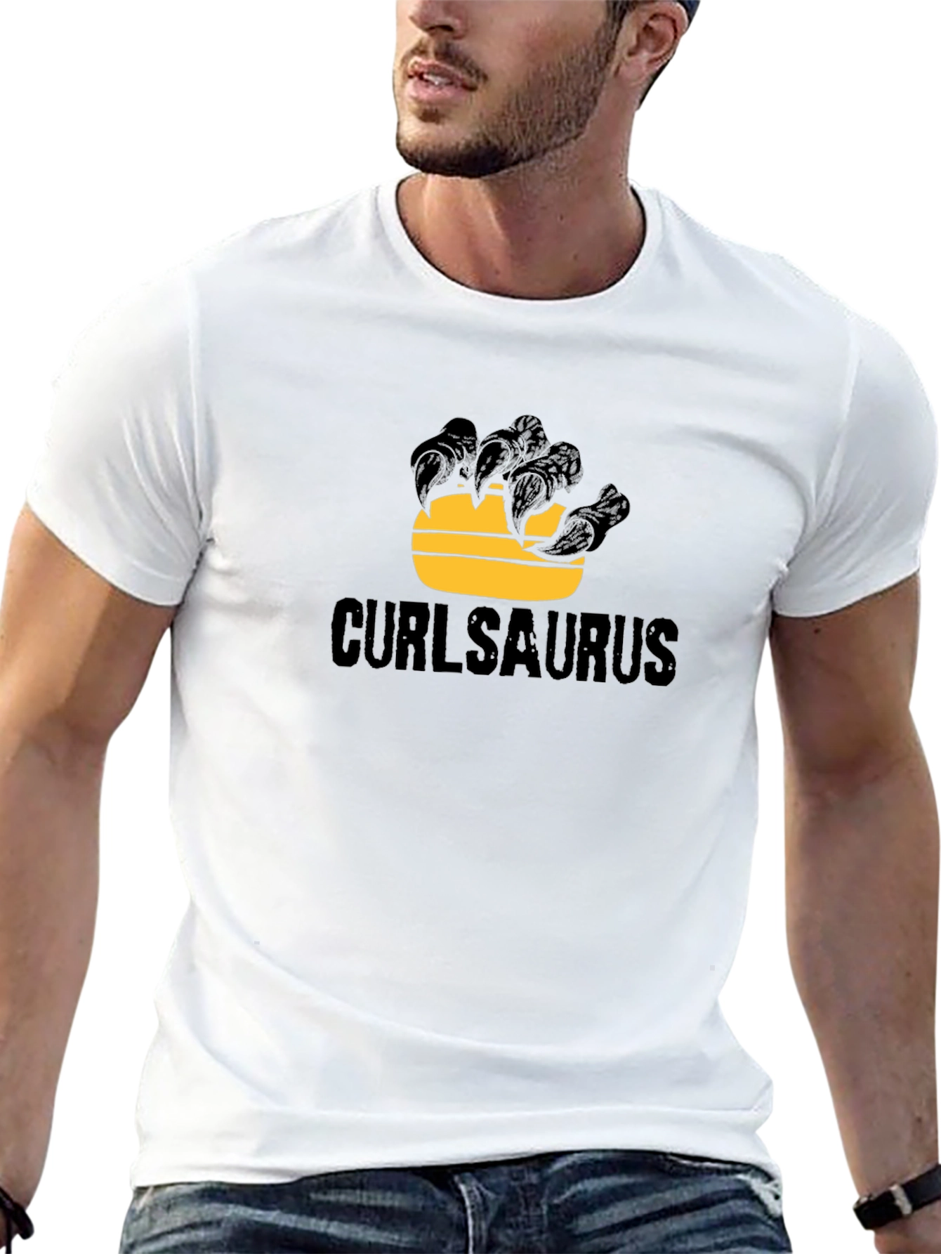 Curlsaurus Black Graphic Tee