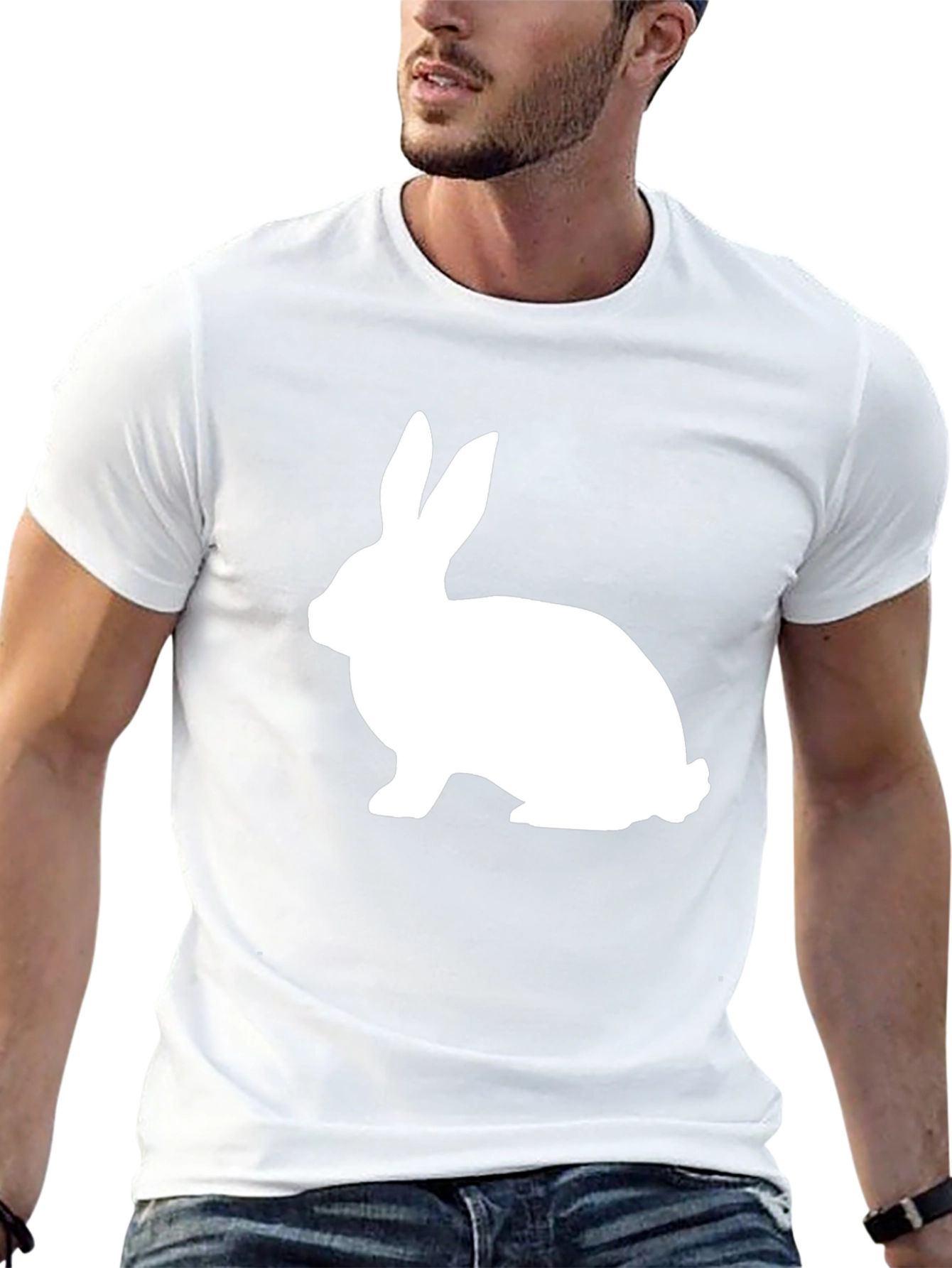 Rabbit Graphic Tee - Classic Black Cotton T-Shirt