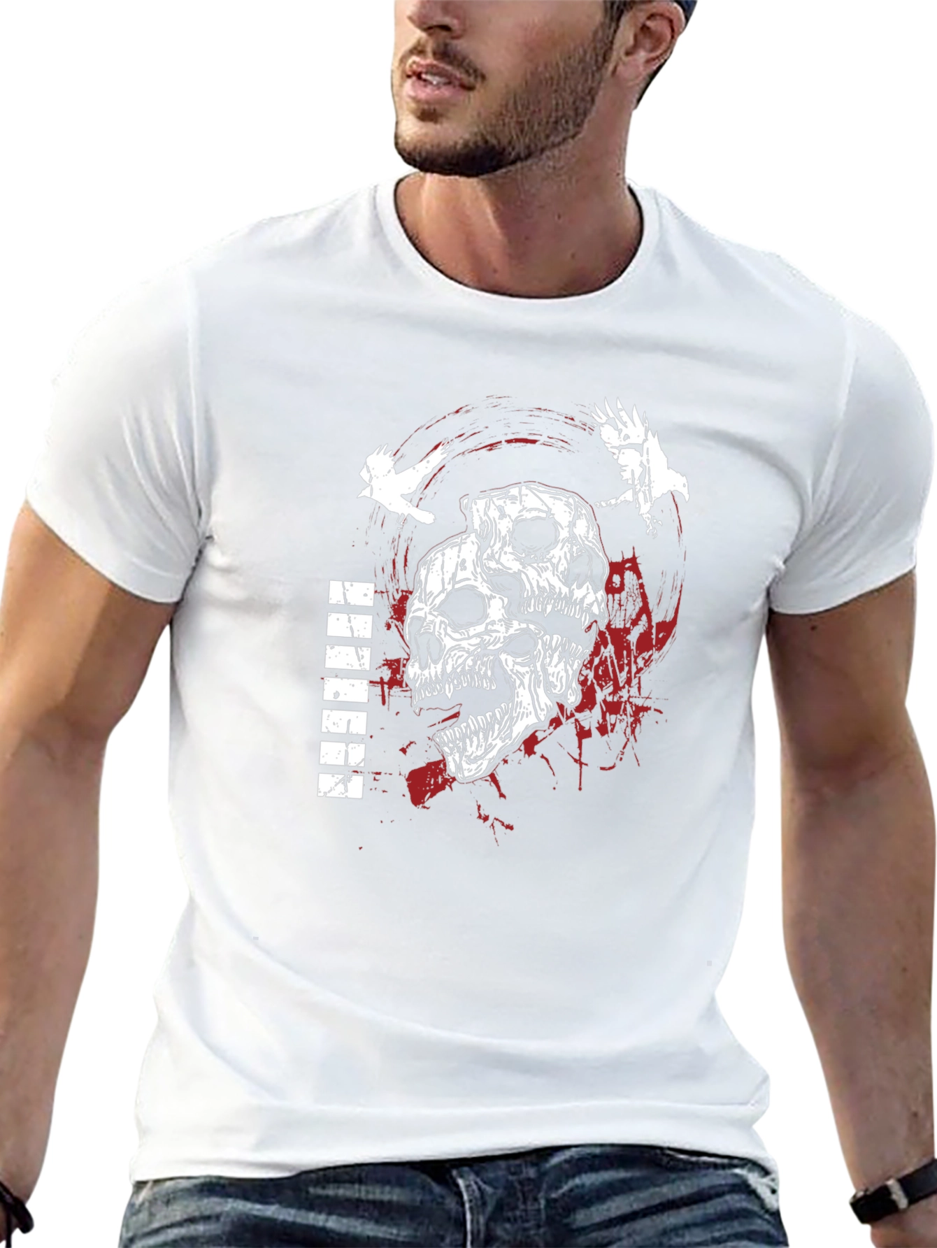 Skull & Raven Graphic Tee - Dark Aesthetic T-Shirt