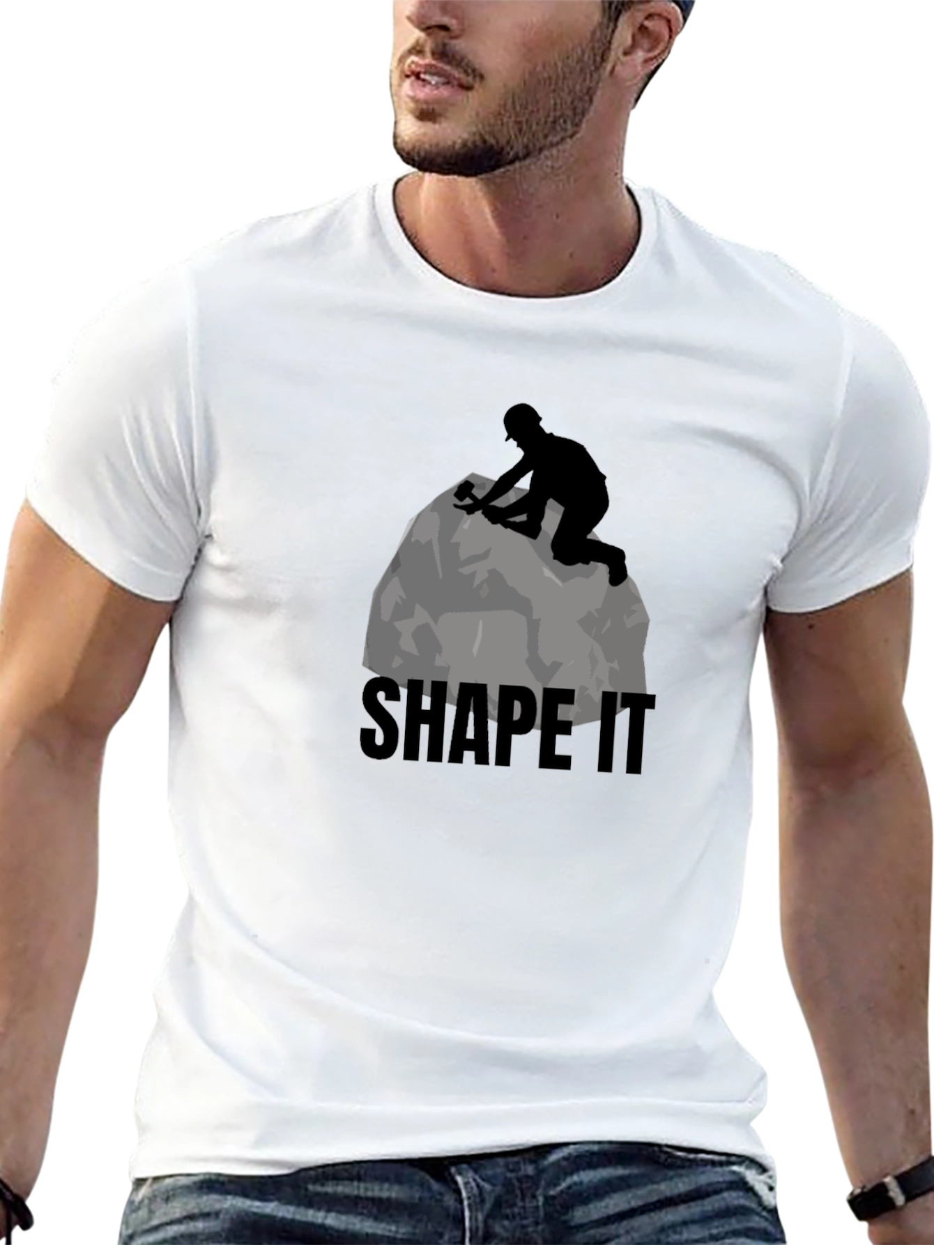 Shape It Mens Black Graphic T-Shirt