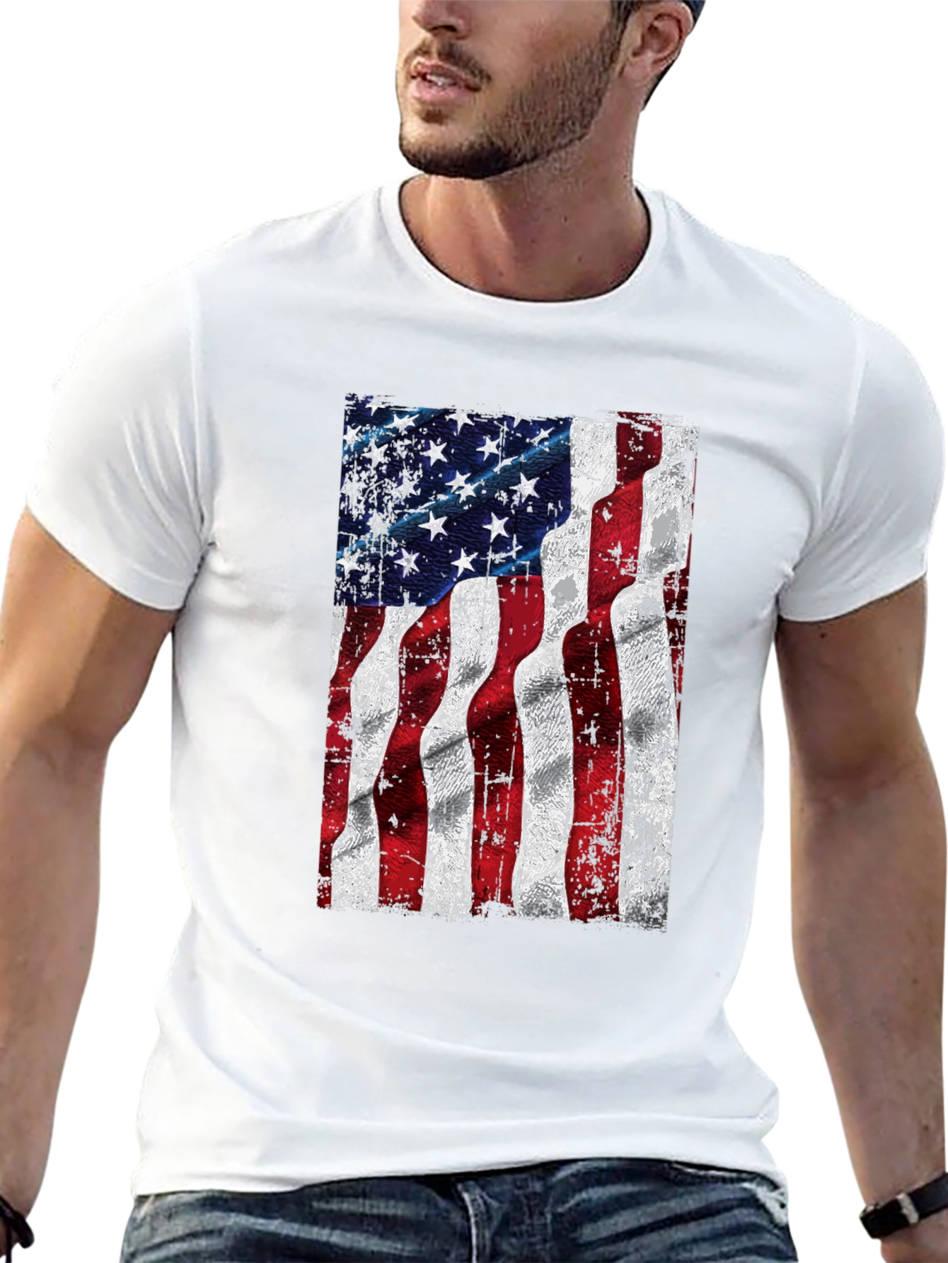 USA Flag Graphic T-Shirt - Patriotic Design