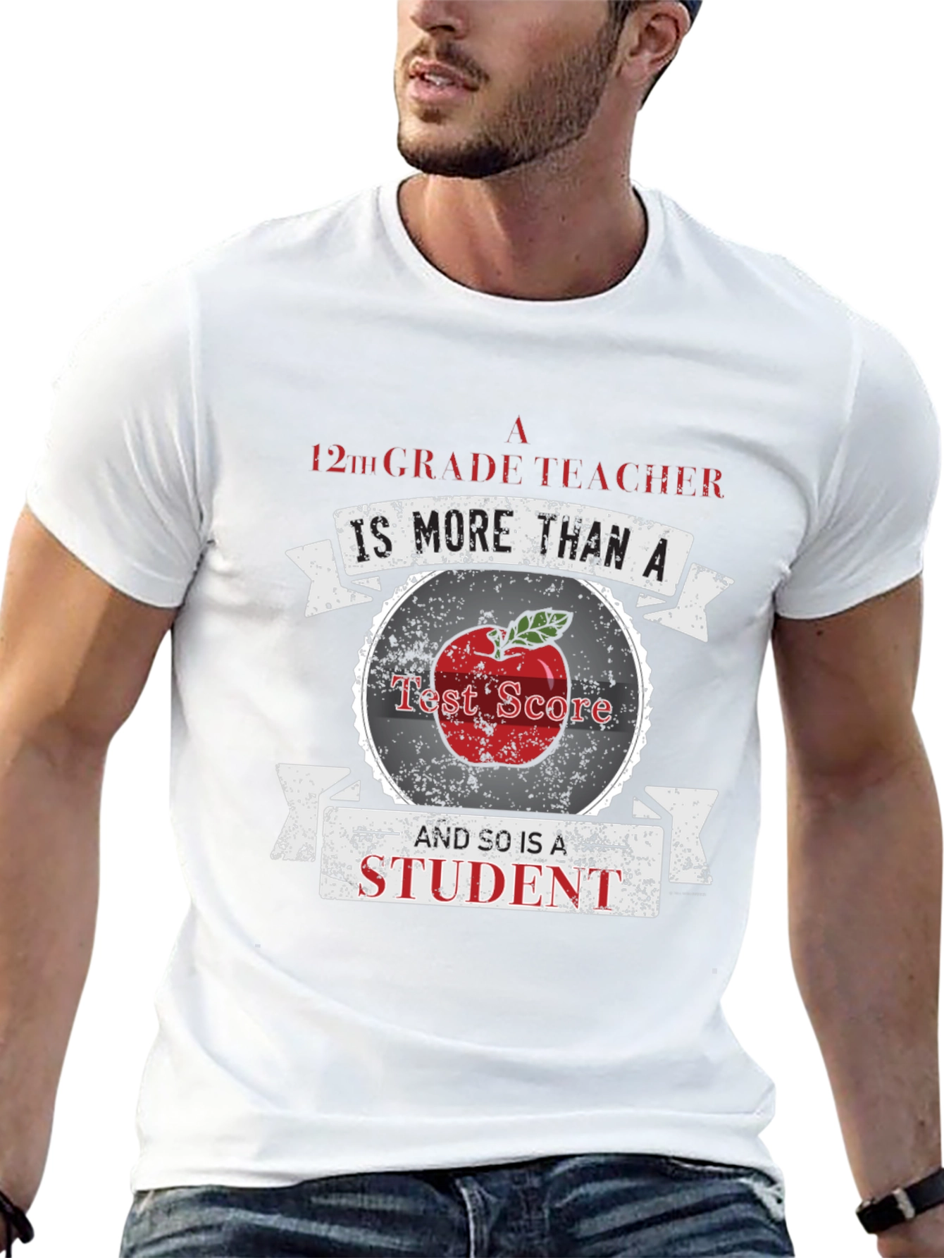 12th Grade Teacher Student Apple Graphic T-Shirt