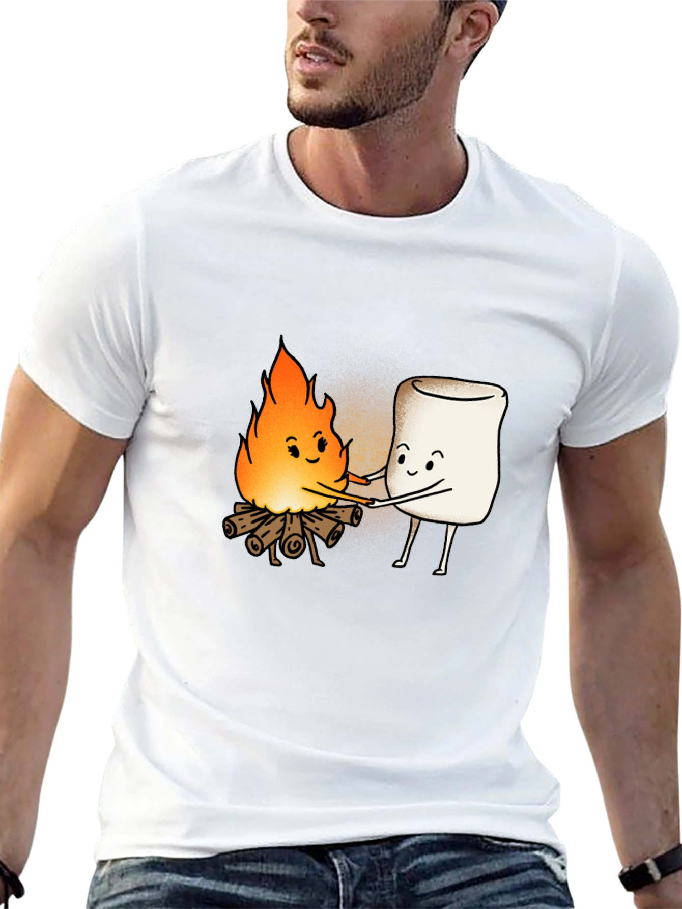 Campfire Marshmallow Graphic T-Shirt