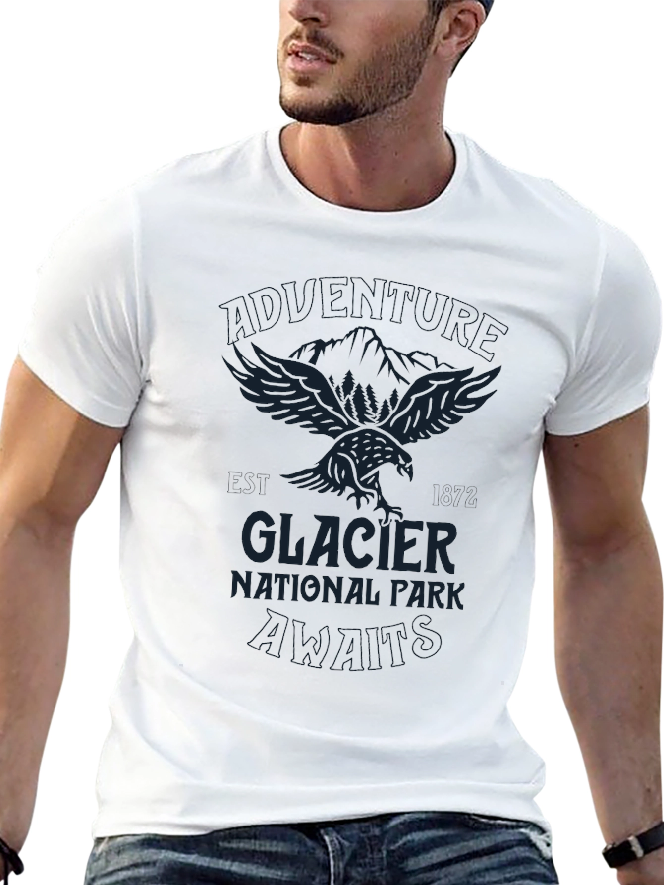 Glacier National Park Graphic Tee - Black
