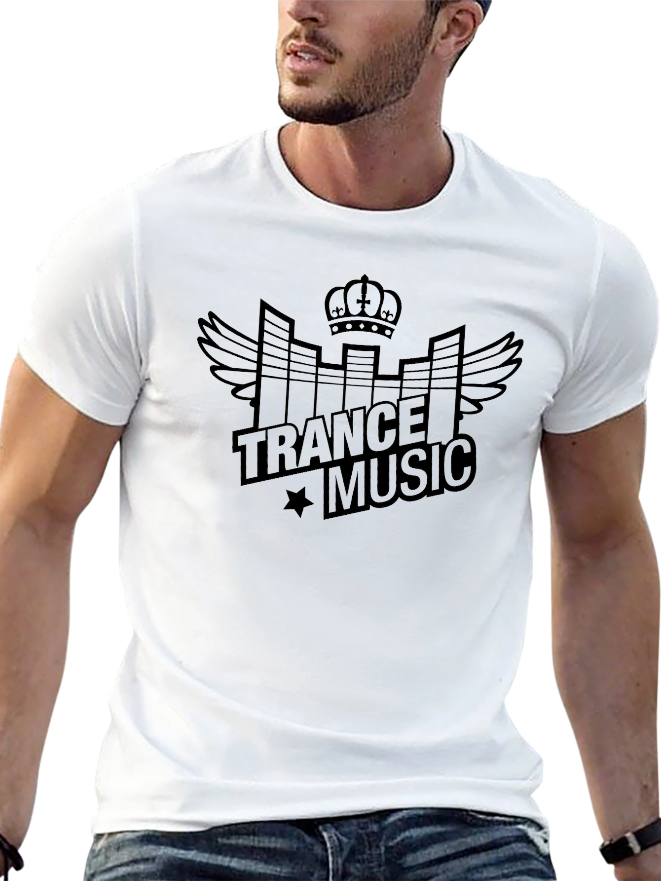 Trance Music Black Graphic Tee