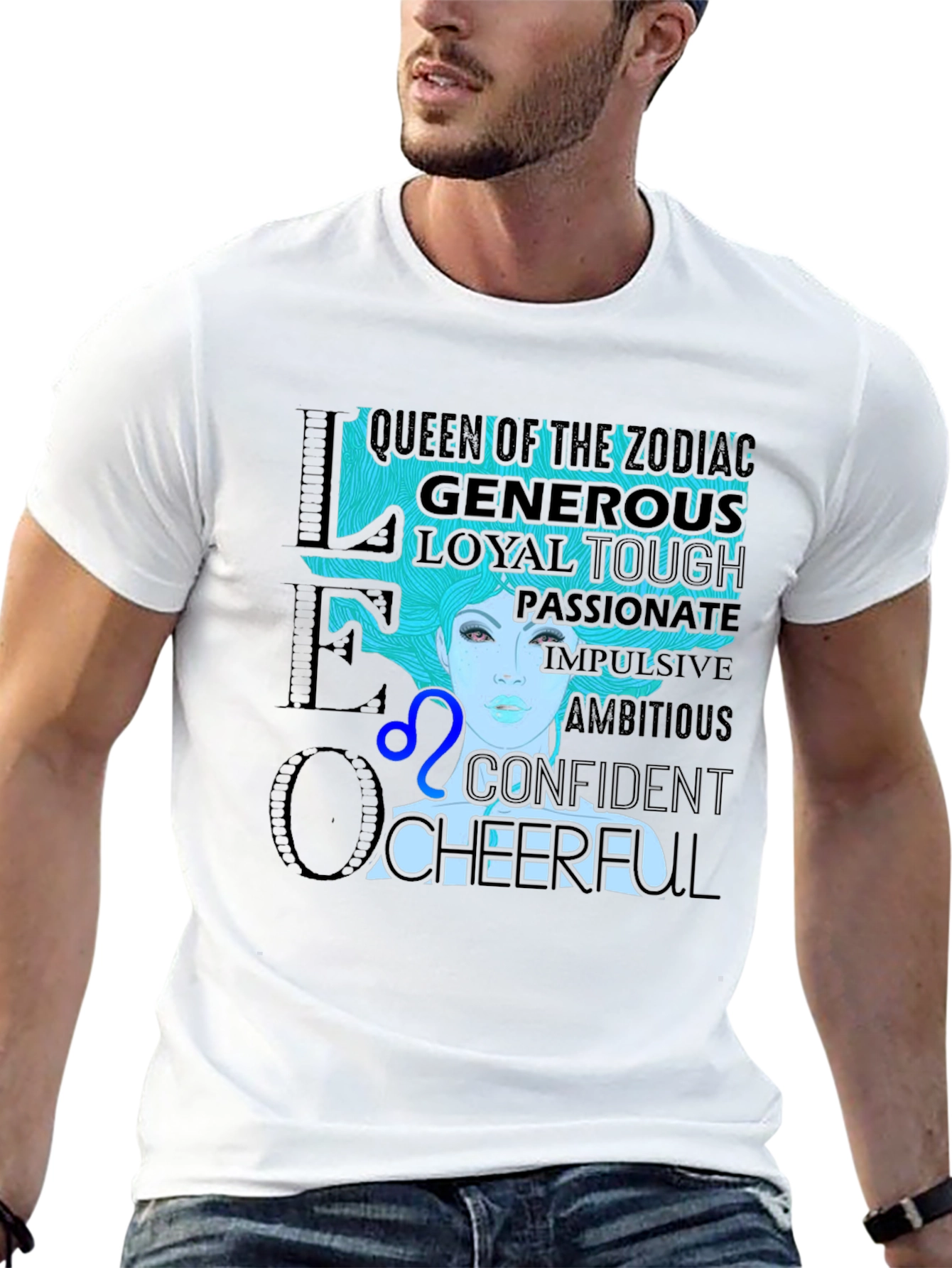 Leo Zodiac T-Shirt - Queen Generous Loyal Cheerful