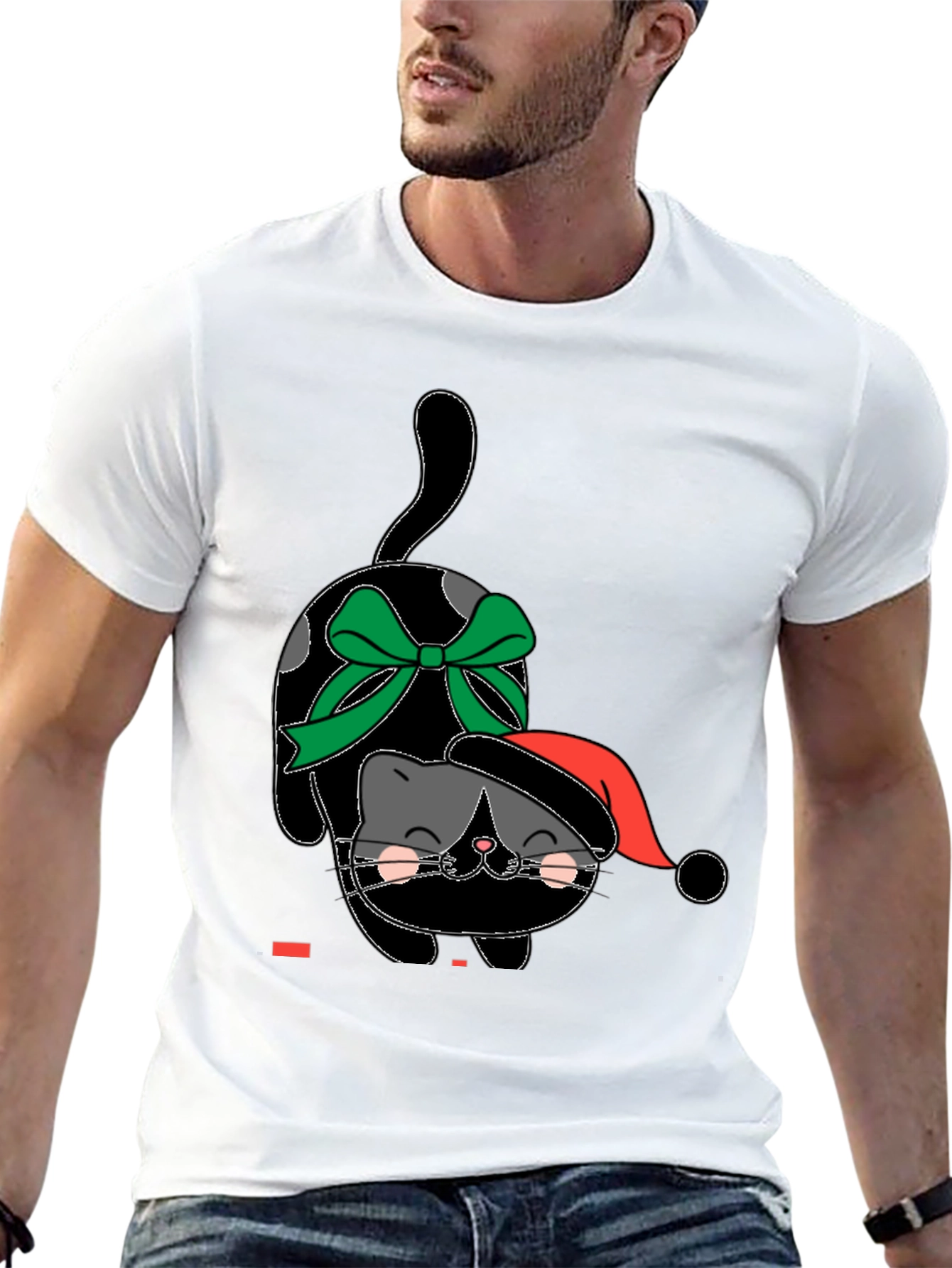 Festive Feline Tee - Holiday Cat Shirt