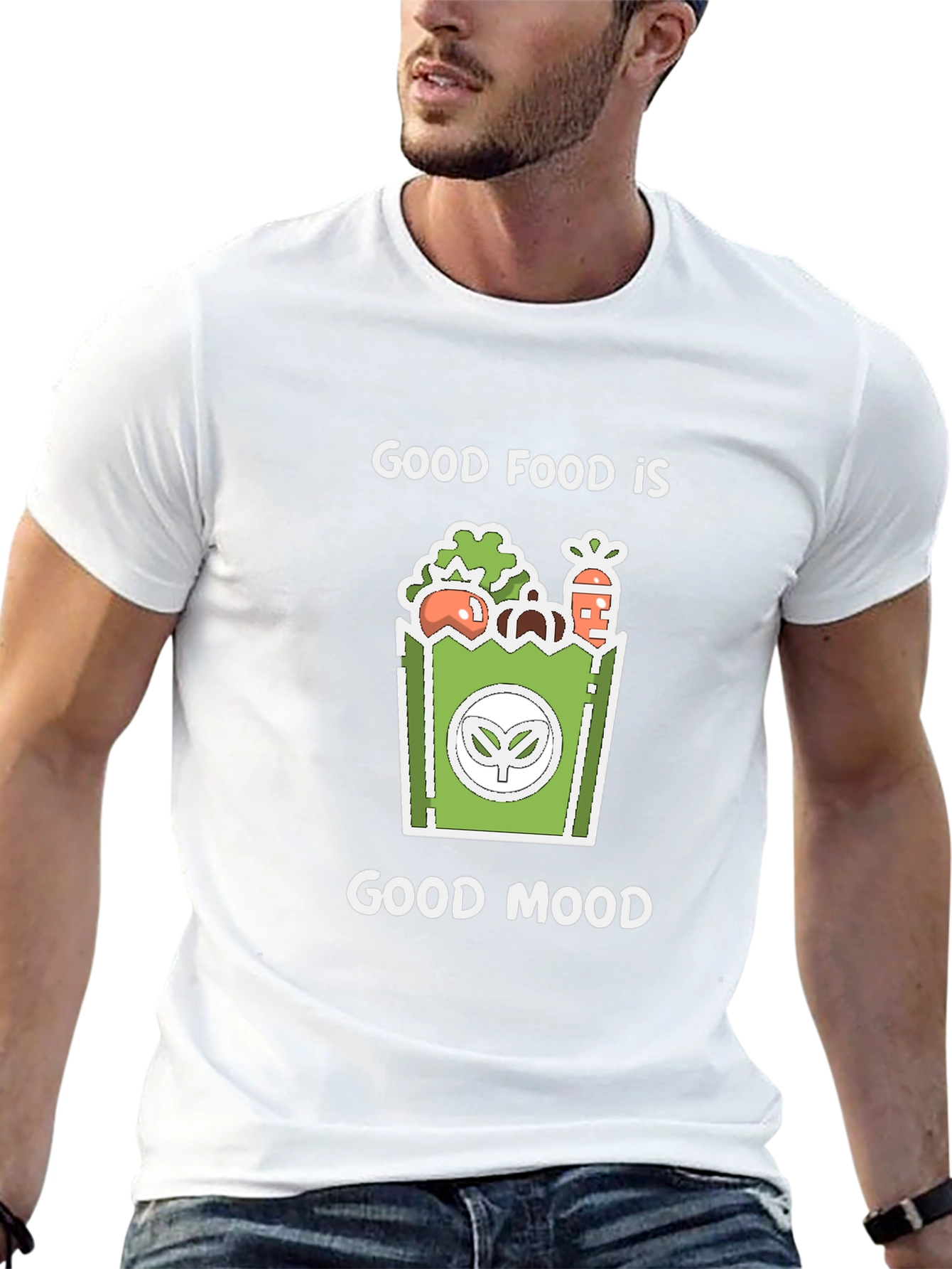 Good Food Good Mood Graphic Tee - Black