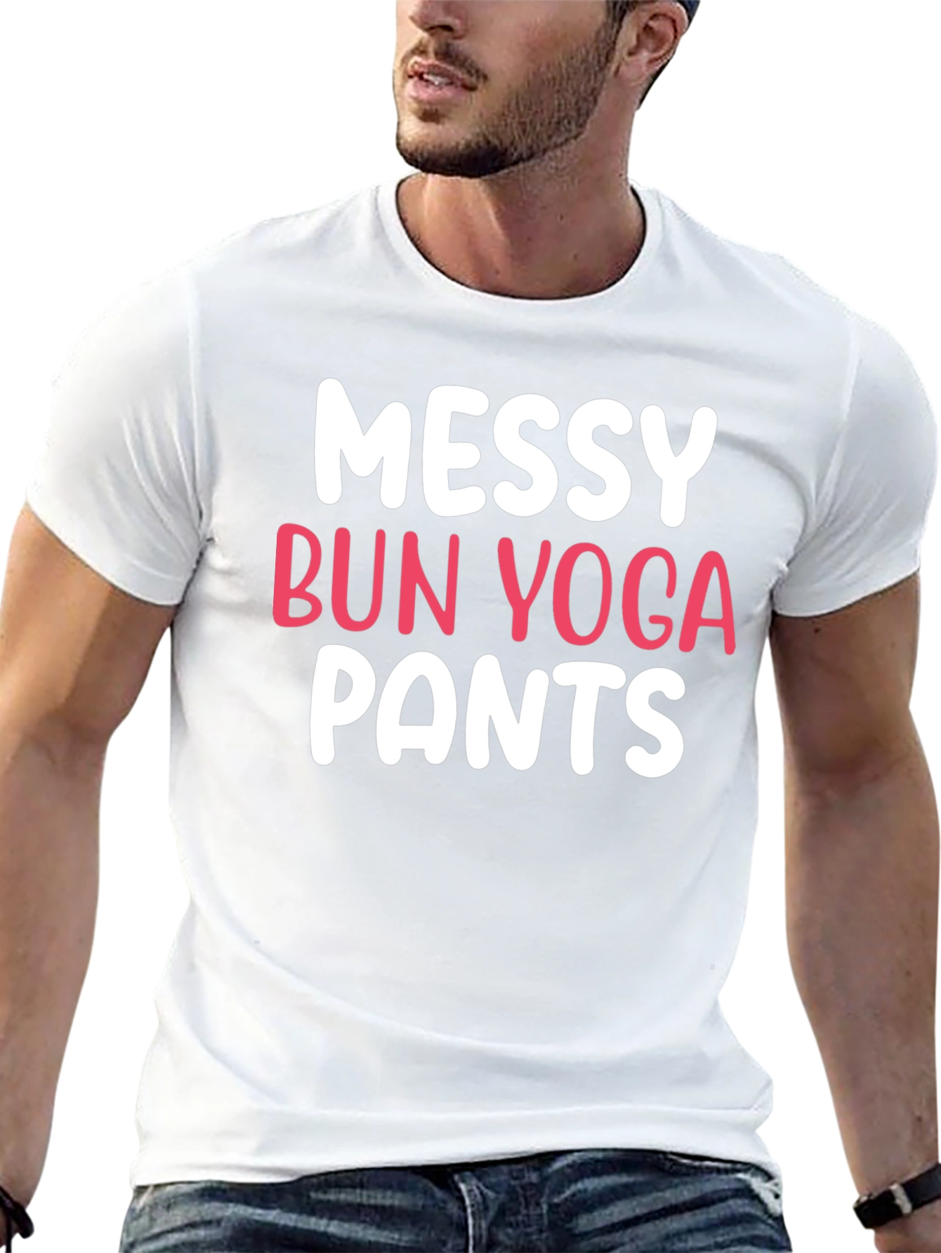 Messy Bun Yoga Pants Graphic T-Shirt