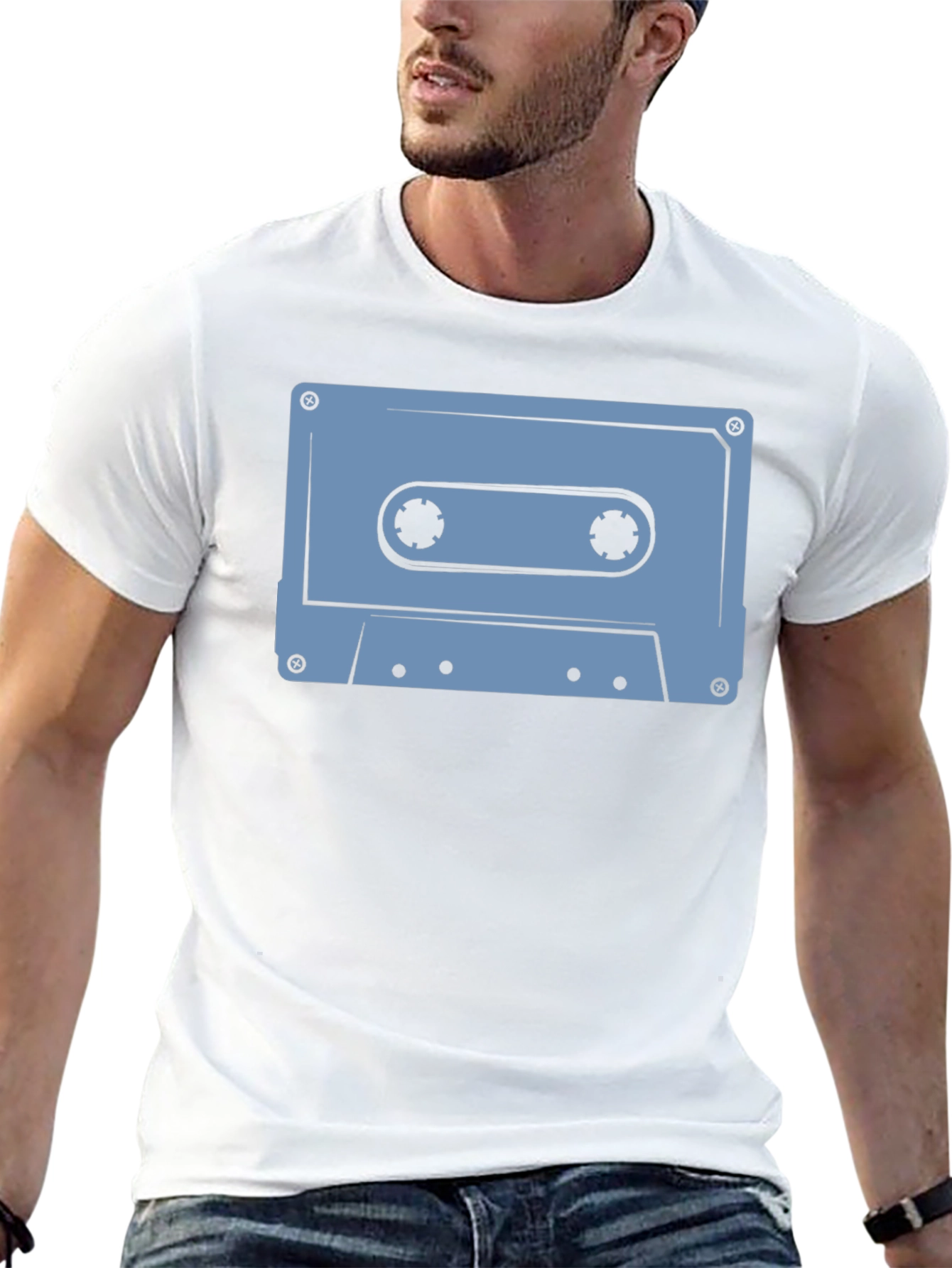 Retro Cassette Tape Graphic T-Shirt - Black