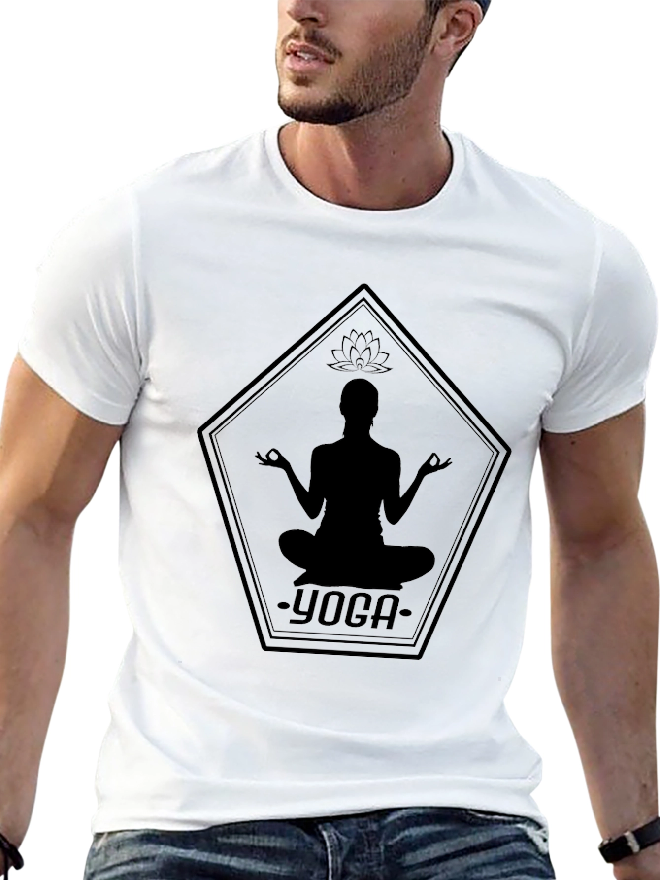 Yoga Silhouette Graphic Tee - Black
