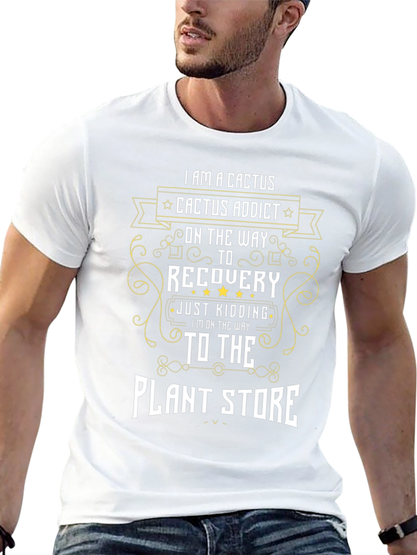 Cactus Addict Humor Graphic T-Shirt